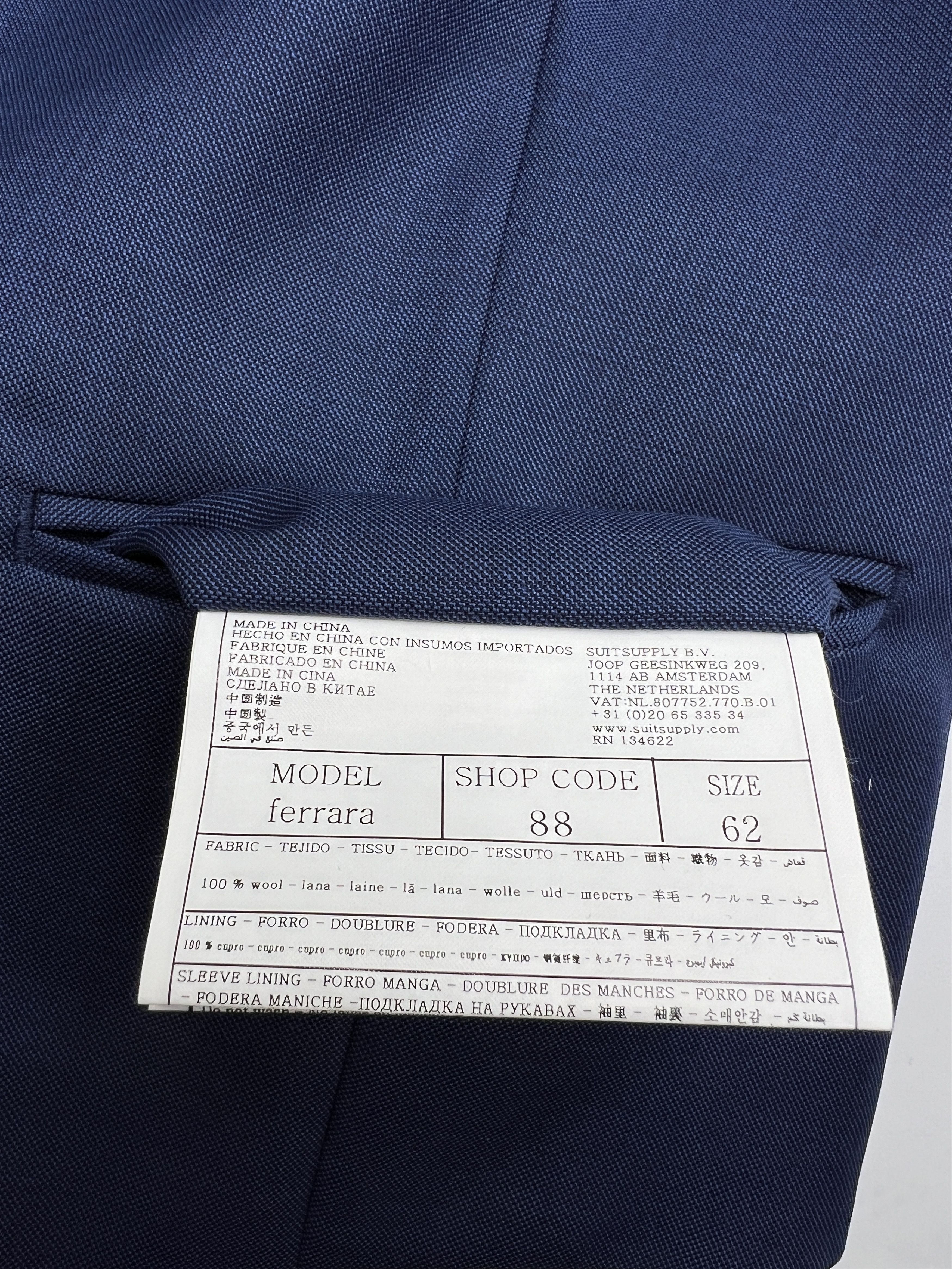 Suitsupply Napoli Wool Formal Blazer Waistcoat Suit EU:62; UK/US:52R Size 52R - 15 Thumbnail