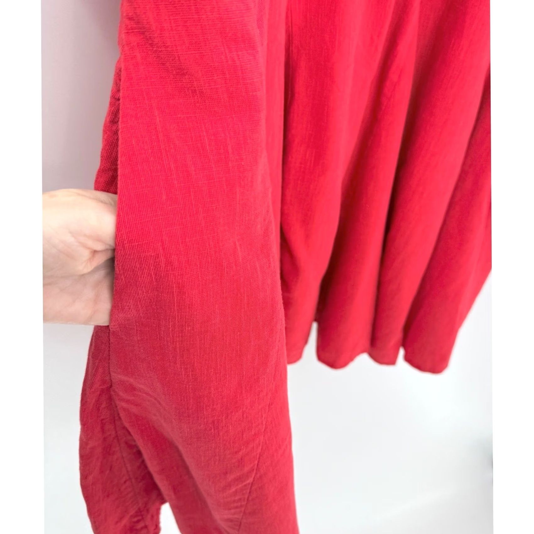 Vintage Universal Thread Dress Womens 2XL Red Neck Puff Sleeve Mini Cotton Rayon Pocketed Size XXL / US 16-18 / IT 52-54 - 5 Thumbnail