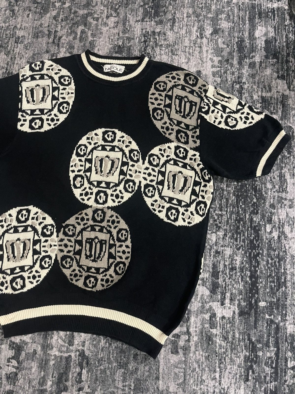 Japanese Brand Vintage Monsieur Nicole ShortSleeve Knit Size L / US 10 / IT 46 - 3 Thumbnail