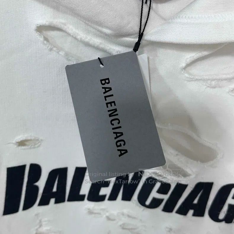 Balenciaga Balenciaga Double B Buckle Letter Logo Destroyed Hoodie Size US L / EU 52-54 / 3 - 5 Thumbnail
