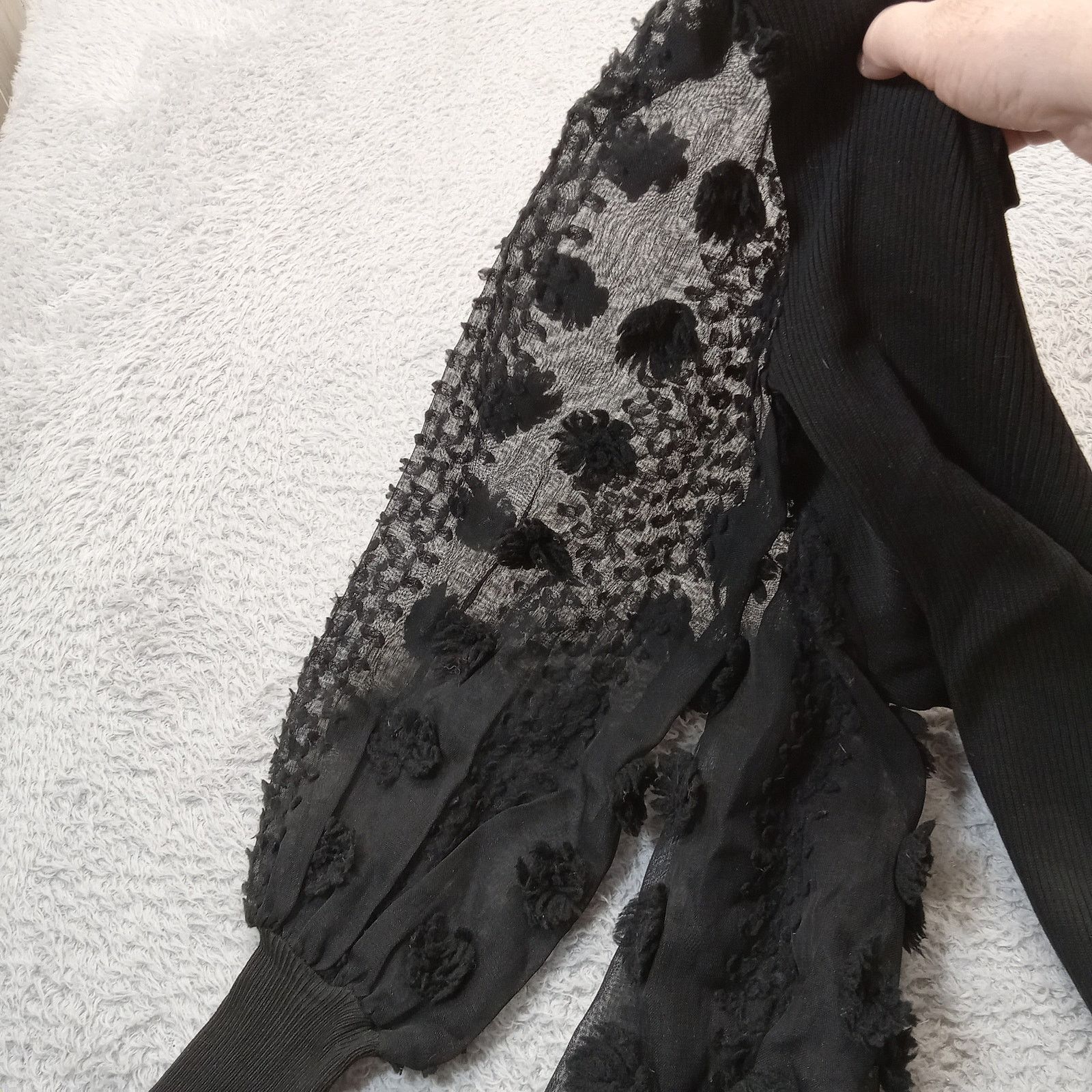 Almost Famous Almost Famous Sweater M Women's Sheer Sleeve Black Size M / US 6-8 / IT 42-44 - 3 Thumbnail