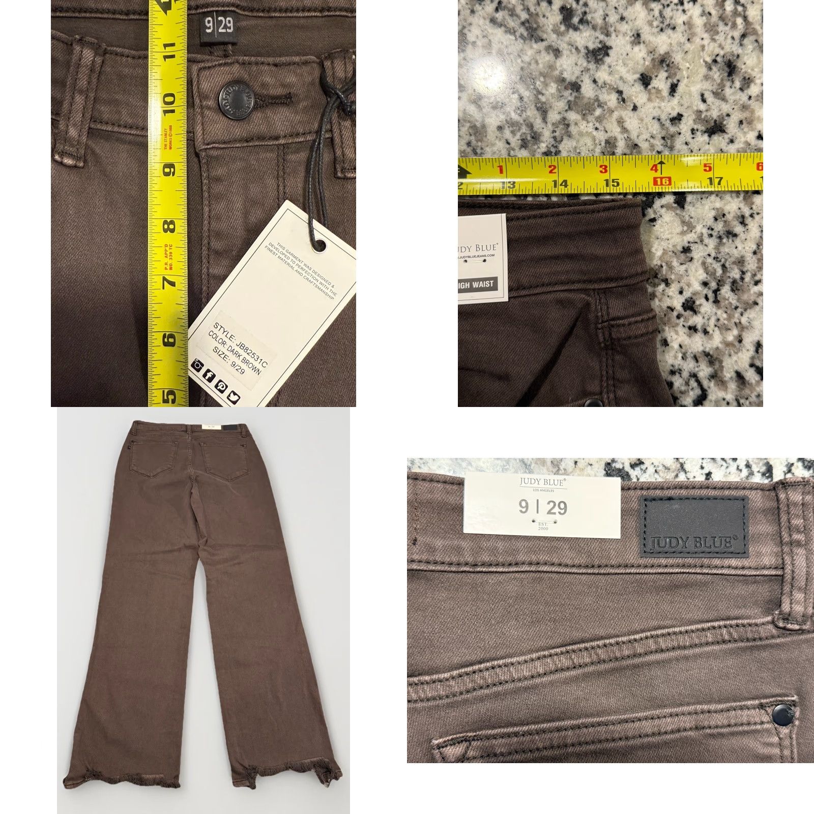 Vintage Judy Blue Jeans Brown Women Size 9/29 31in Inseam High Rise Straight 90s Womens Size 30" / US 8 / IT 44 - 8 Thumbnail