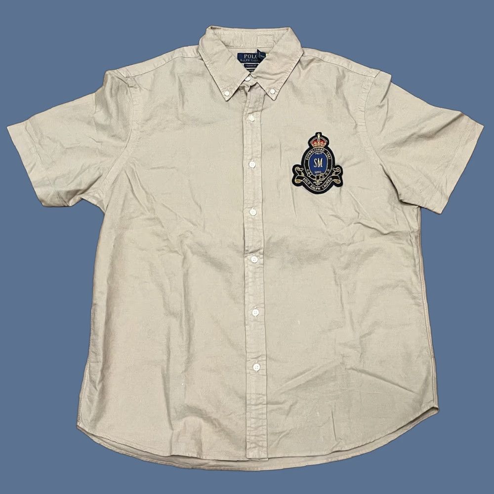 Ralph Lauren Ralph Lauren Shirt Mens L Button-Down Short Sleeve Khaki Tan Patch Vintage? (If Vintage applies) Size US L / EU 52-54 / 3 - 1 Thumbnail