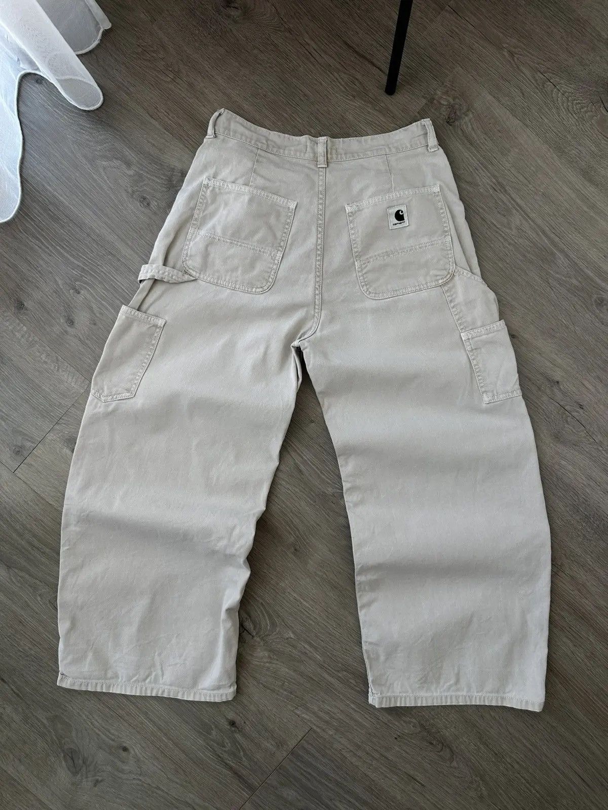 Carhartt Wip Vintage Carhartt Cropped Beige Wide Carpeted Women Pants Size US 27 - 1 Thumbnail