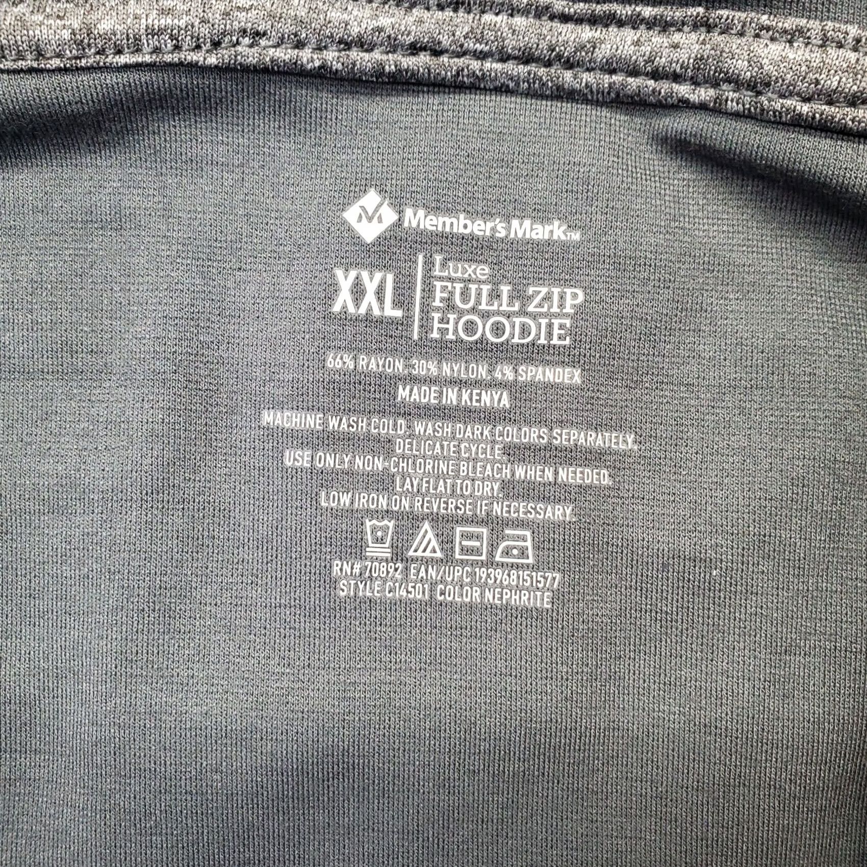 Vintage Member's Mark Golf Hoodie Mens XXL Green Full Zip Hooded Stretch Shirt Size US XXL / EU 58 / 5 - 3 Thumbnail