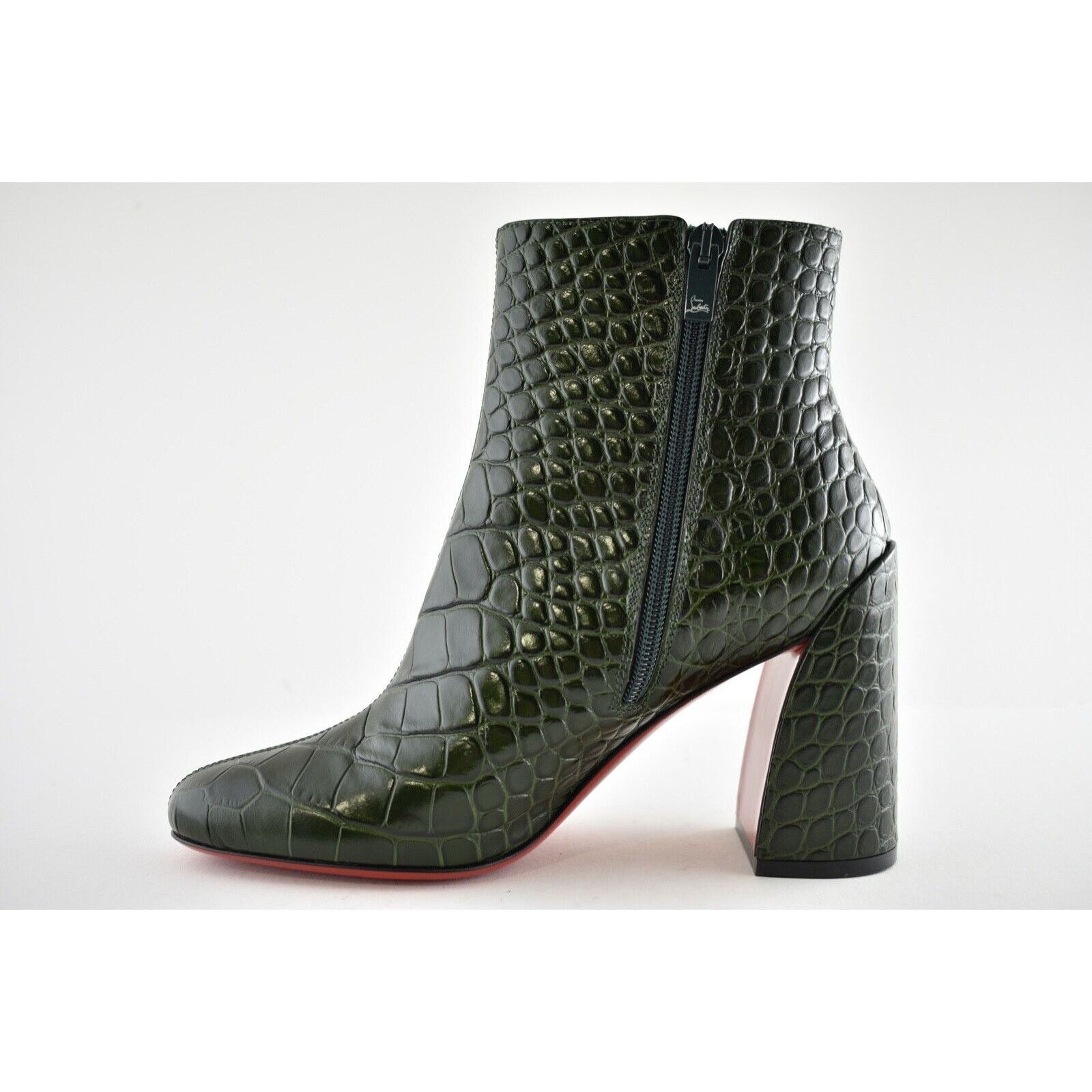 Christian Louboutin Christian Louboutin Turela 85 Forest Green Croc Short Ankle Size US 8 / IT 38 - 9 Thumbnail