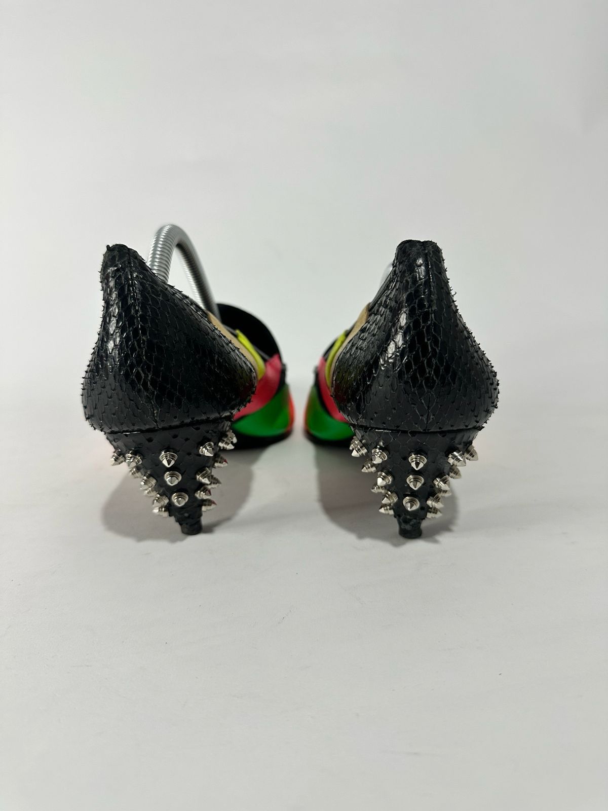 Saint Laurent Paris YSL Saint Laurent KITTEN 50 PATCHWORK BLK MESH PYTHON STUDS Size US 6 / IT 36 - 4 Thumbnail