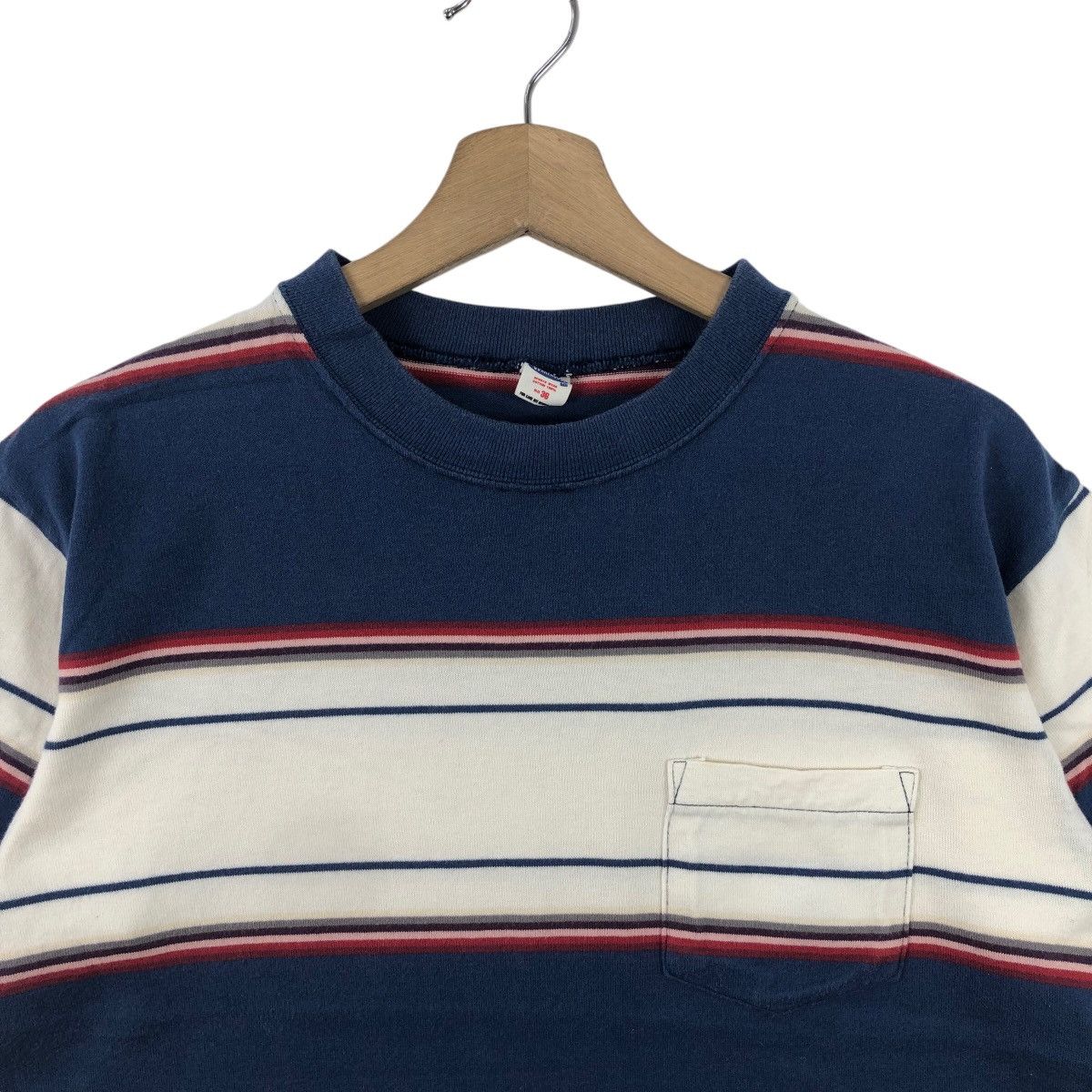 Indigo WAREHOUSE Stripes T-Shirt Indigo Japan Size US M / EU 48-50 / 2 - 2 Thumbnail