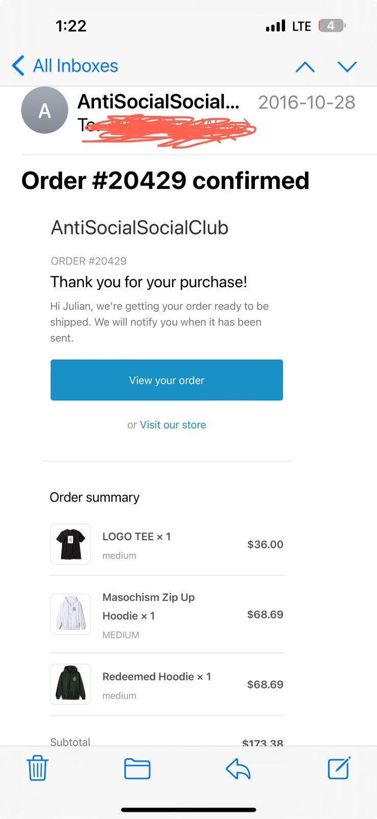 Anti Social Social Club Anti Social Social Club FW16 “Redeemer” Green/Gold Hoodie Size US L / EU 52-54 / 3 - 4 Thumbnail