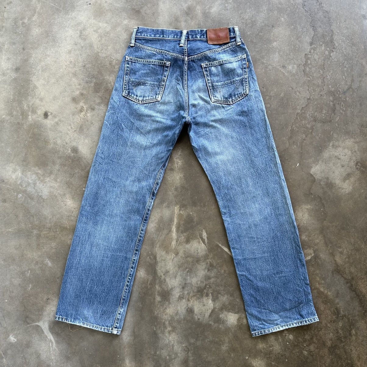Japanese Brand Vintage Edwin 505x Redline Distressed Faded Denim Jean Pant Size US 28 / EU 44 - 9 Thumbnail