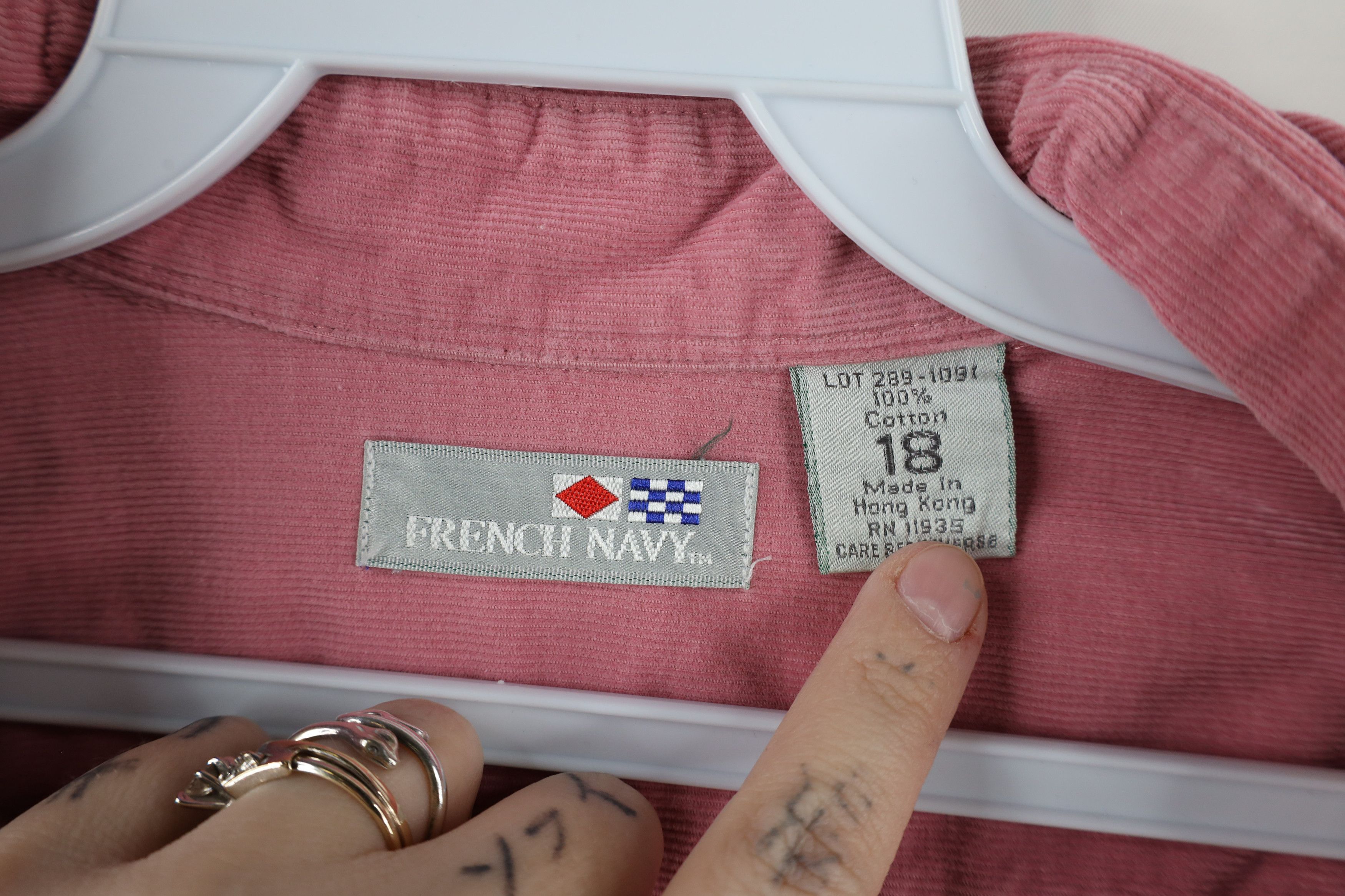 Vintage Vintage 90s Streetwear Corduroy Collared Button Shirt Pink Size XXL / US 16-18 / IT 52-54 - 7 Thumbnail