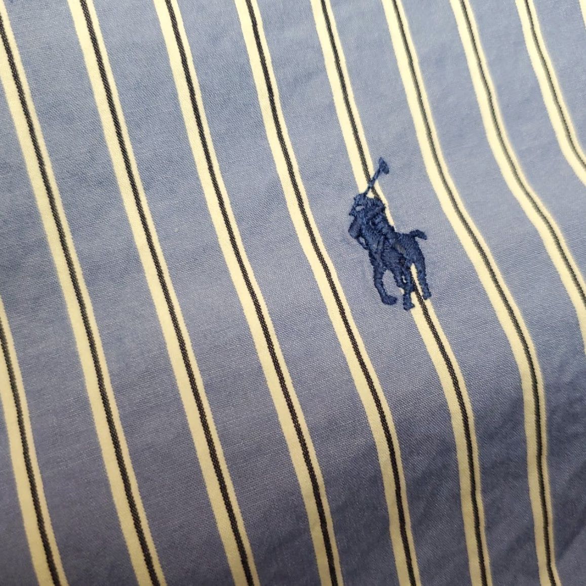 Ralph Lauren VINTAGE Ralph Lauren Shirt Mens 17 Blue Striped Long Sleeve Classic Pony Casual Size US L / EU 52-54 / 3 - 4 Thumbnail