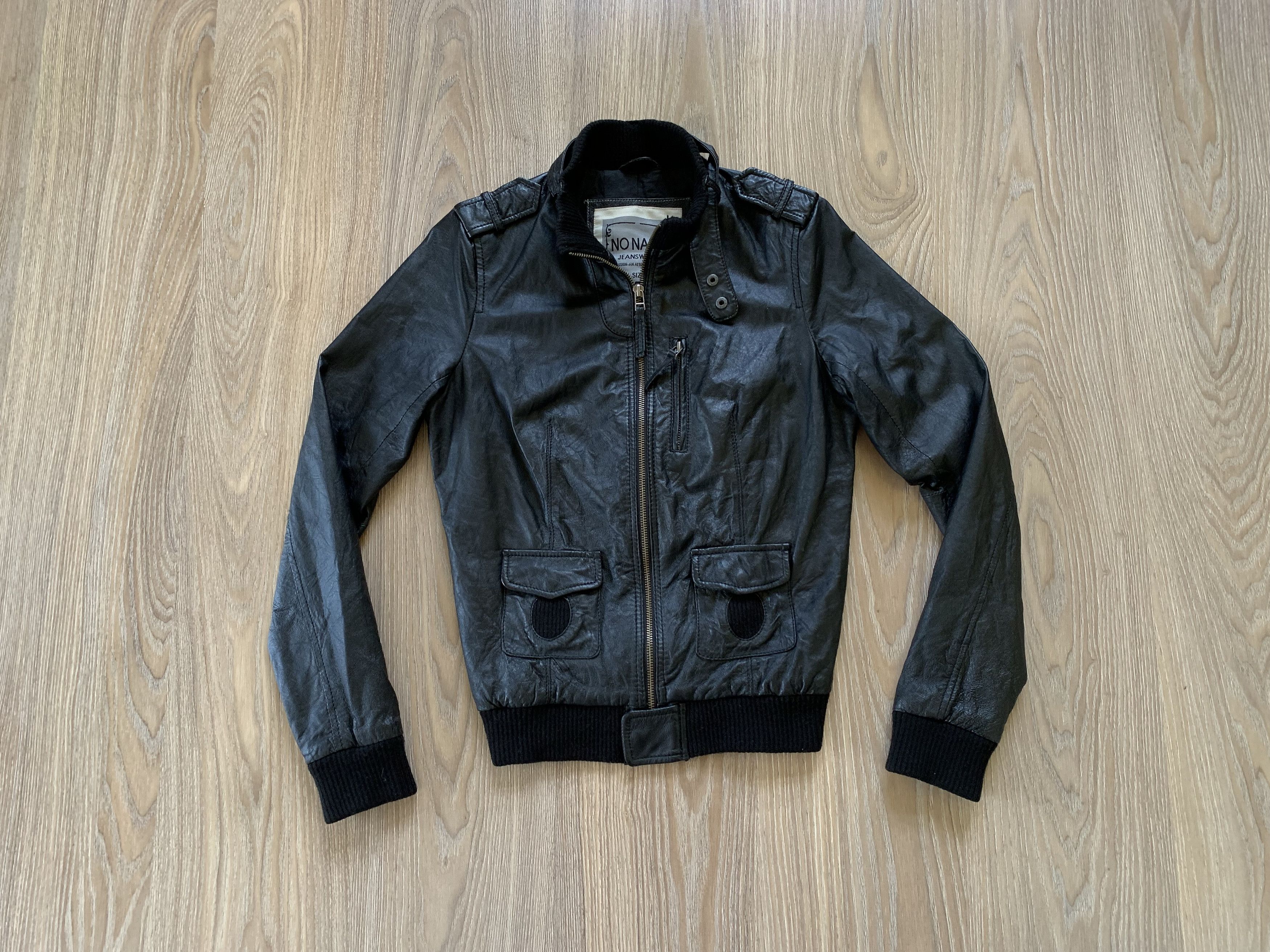 Other No Name Black Leather Bomber Jacket Size S / US 4 / IT 40 - 1 Thumbnail