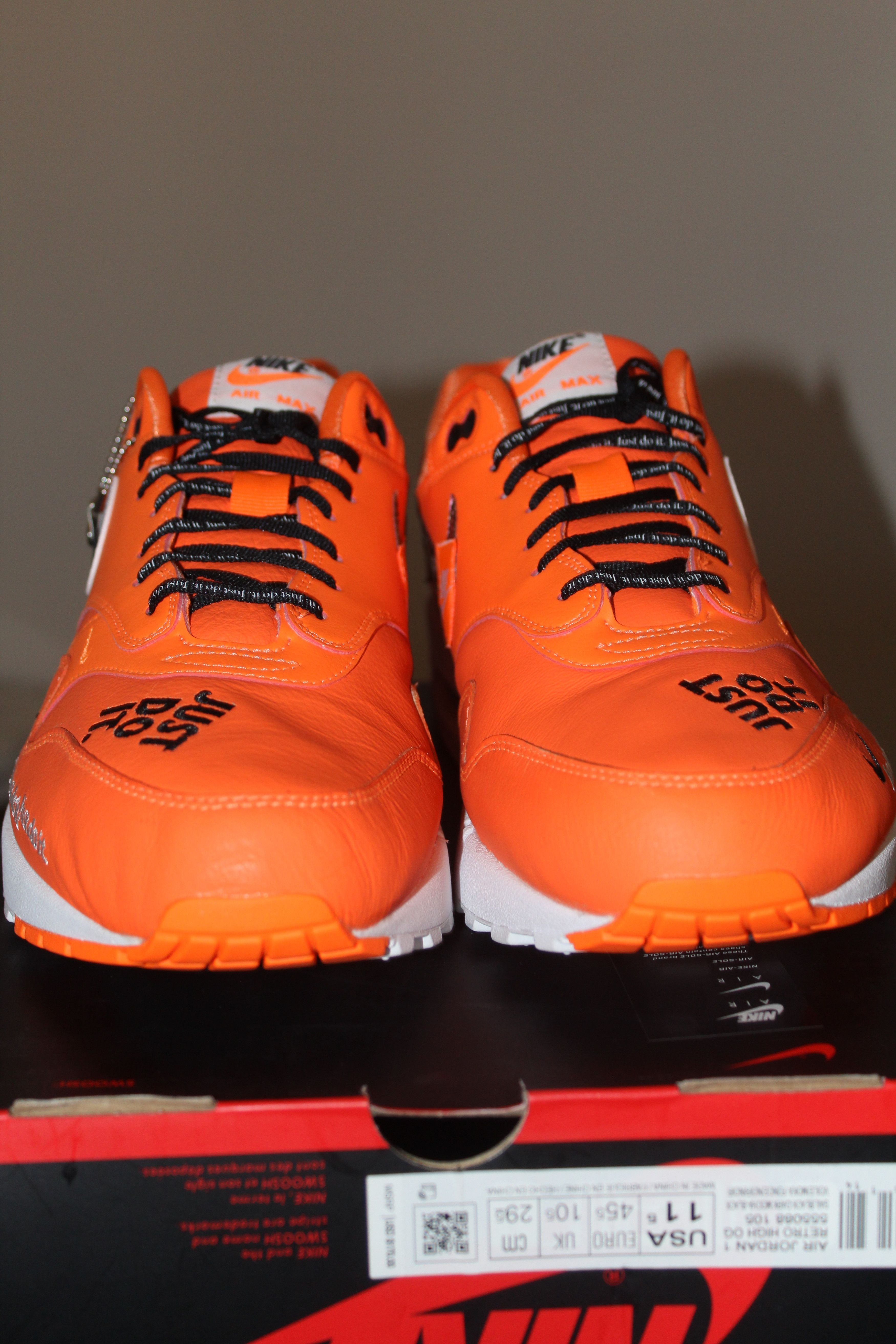 Nike Nike Air Max 1 Just Do It Total Orange Size 12.5 A01021-800 Size US 12.5 / EU 45-46 - 5 Thumbnail