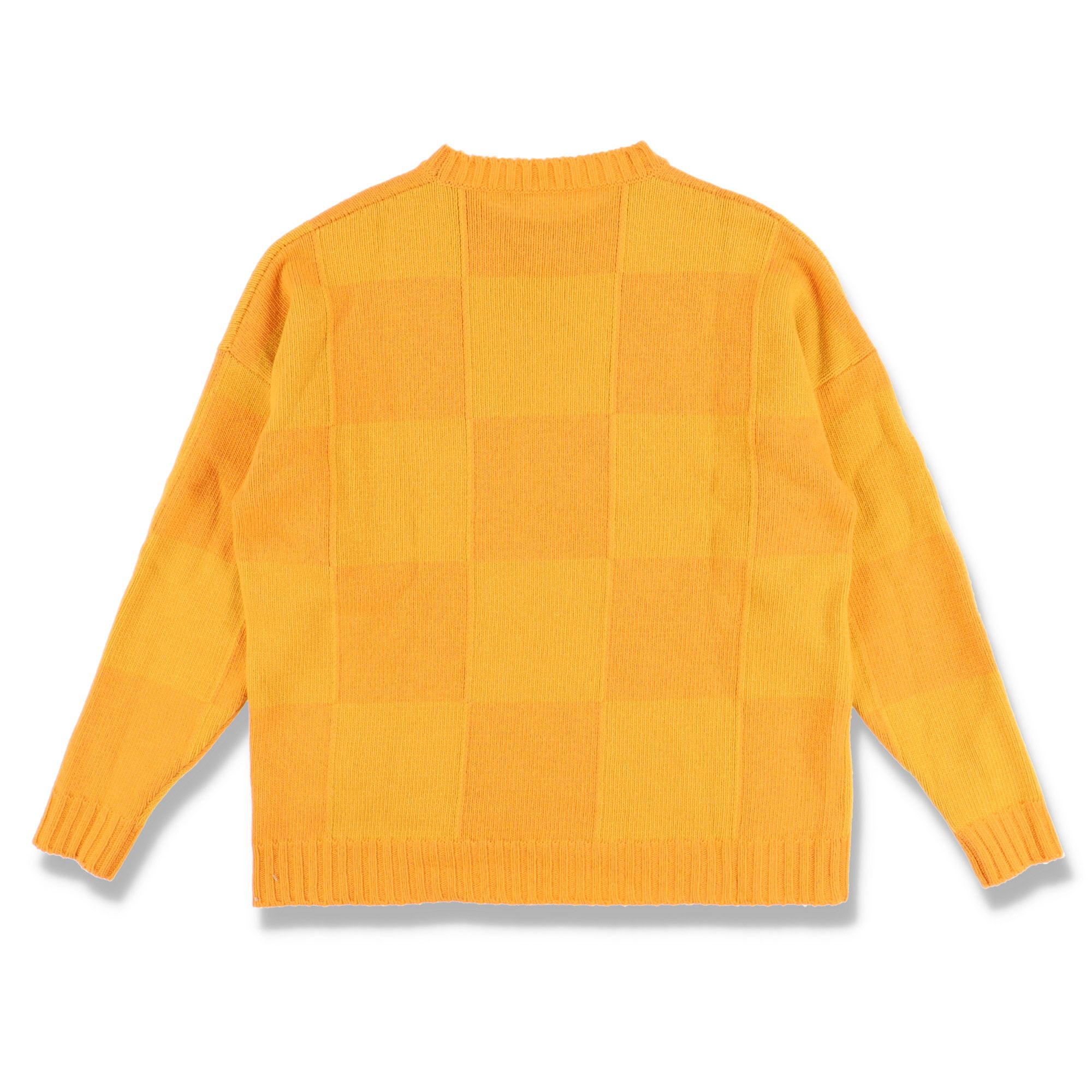 Off-White Orange and Yellow Checkerboard Logo Intarsia Sweater Size US XL / EU 56 / 4 - 8 Thumbnail