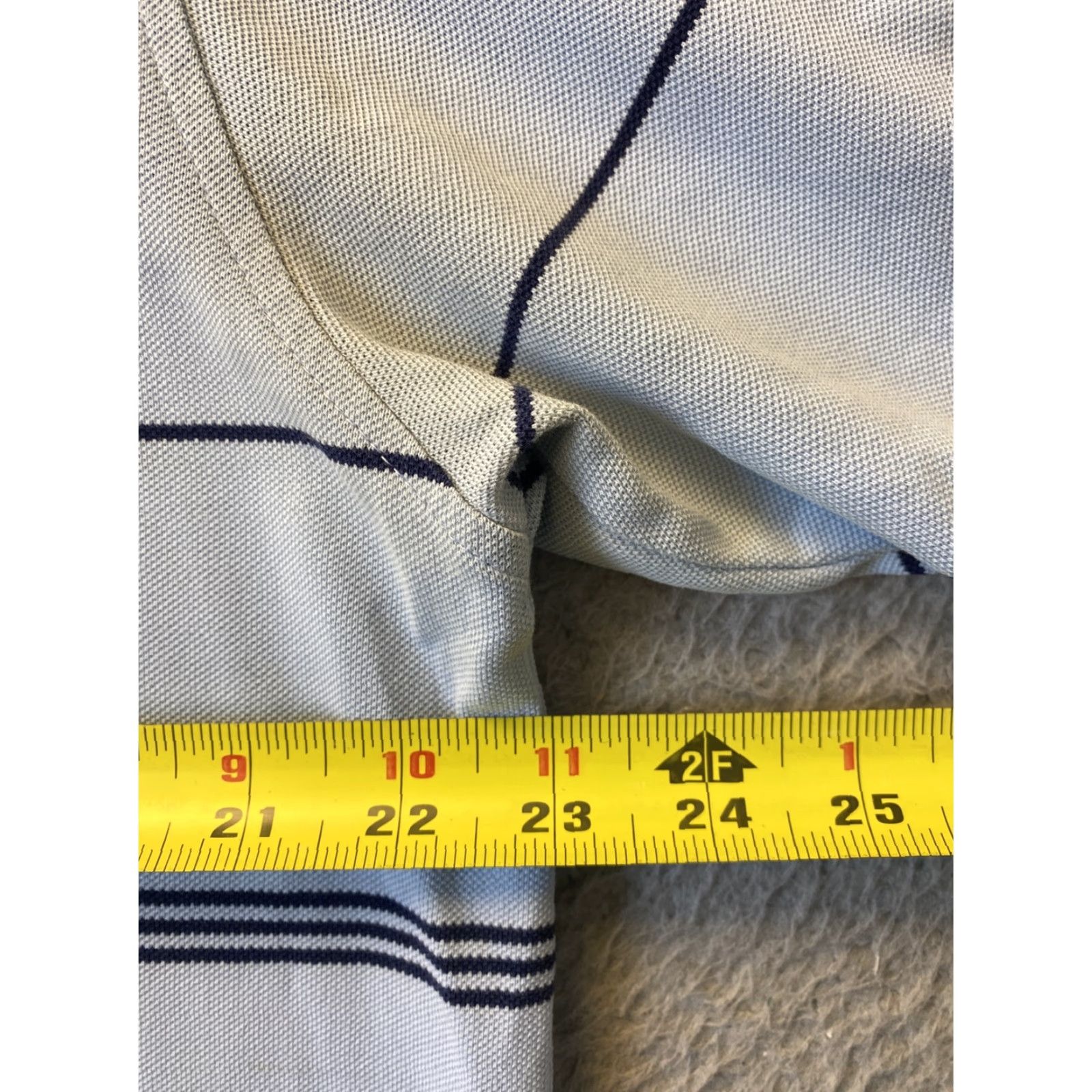 Roundtree & Yorke Roundtree & Yorke Gold Label Polo Shirt L Blue Striped Short Sleeve Casual Golf Mens Size US L / EU 52-54 / 3 - 7 Thumbnail