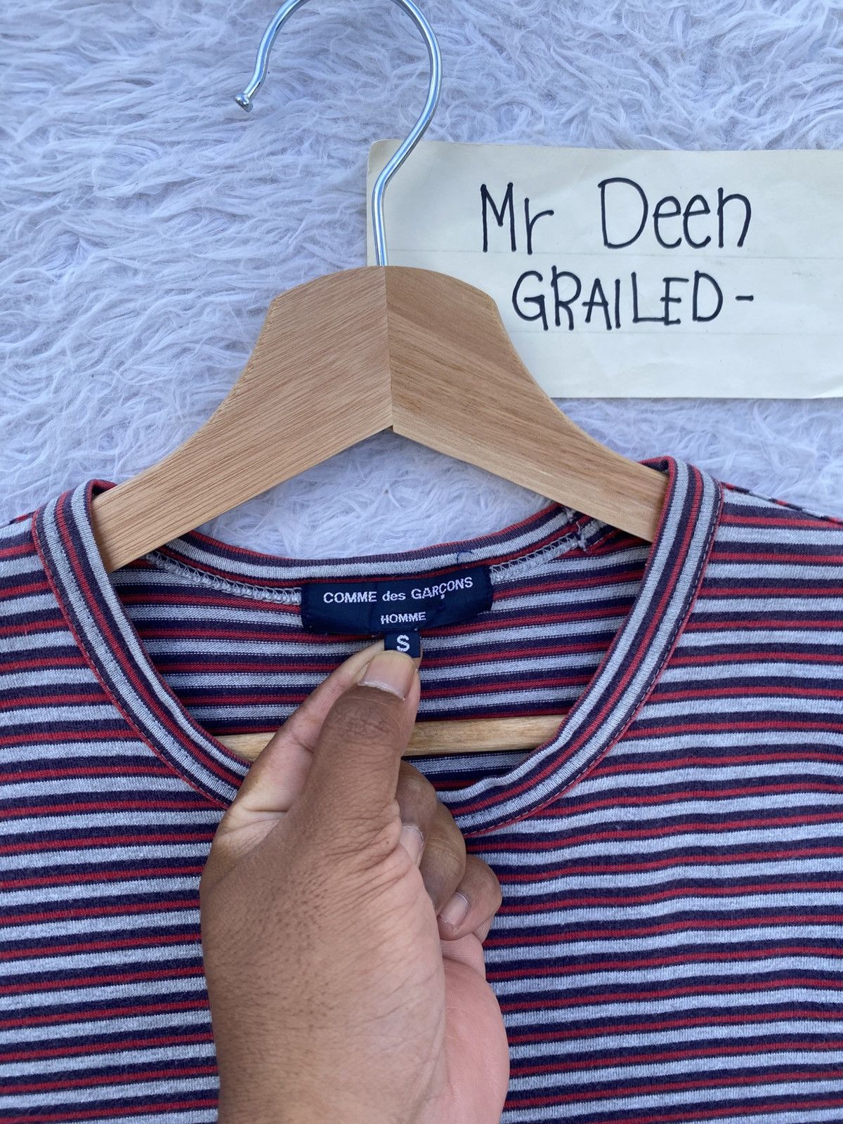 Comme des Garcons Homme Plus Rare AD2006 Comme Des Garcons Homme Stripes Tshirt Size US S / EU 44-46 / 1 - 9 Thumbnail