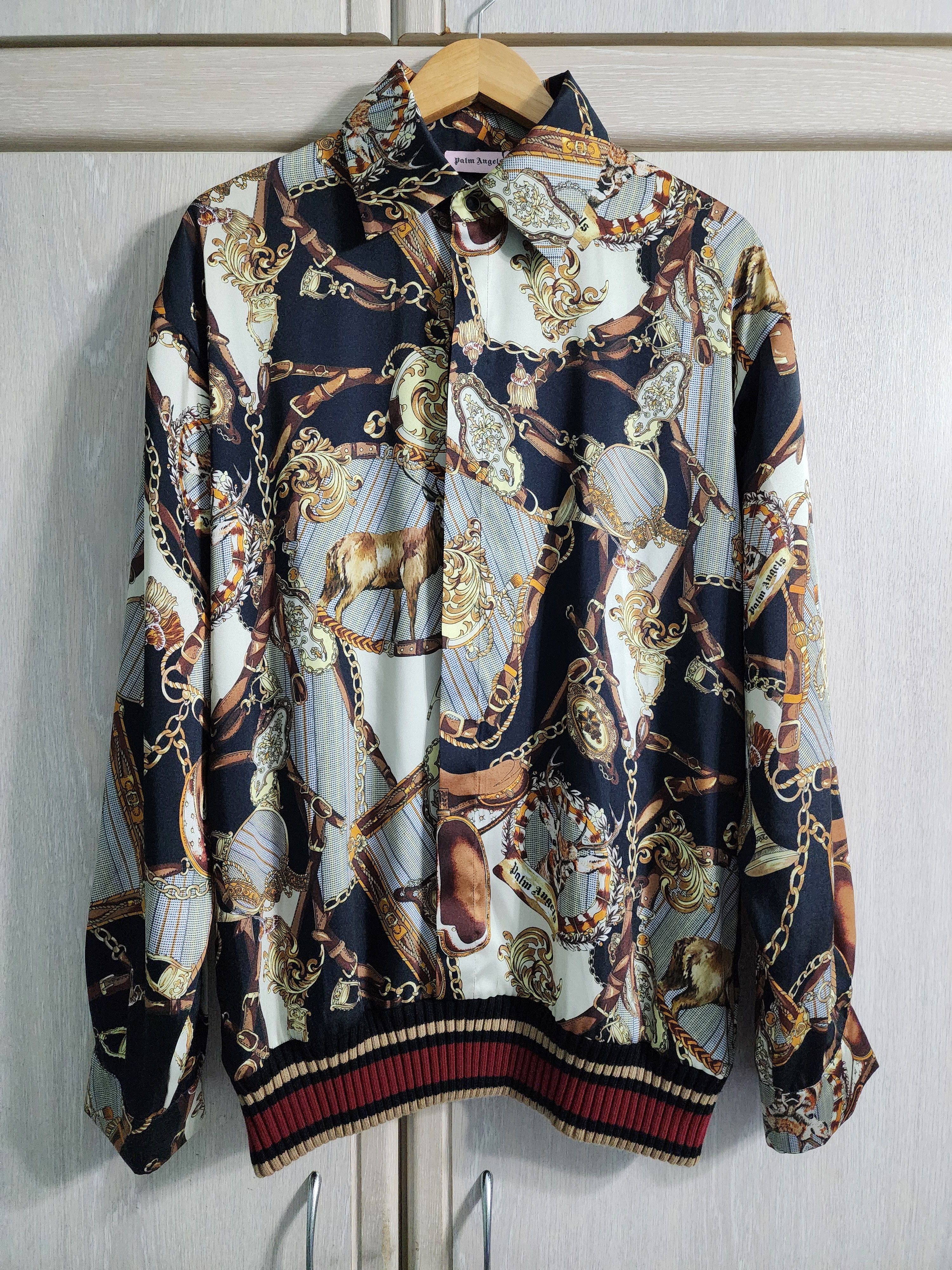 Palm Angels Bridle Motif Ribbed Twill Shirt Size US L / EU 52-54 / 3 - 1 Thumbnail