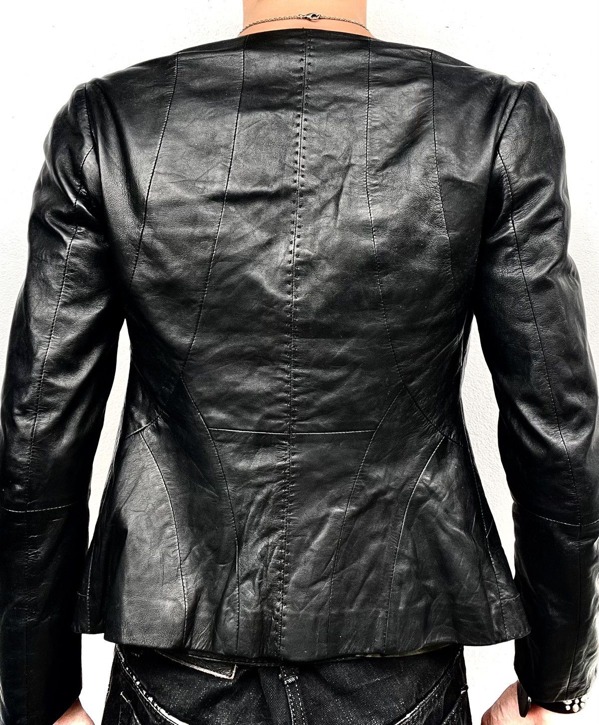 Giorgio Armani 2000s Giorgio Armani Leather Blazer Jacket Size US M / EU 48-50 / 2 - 4 Thumbnail