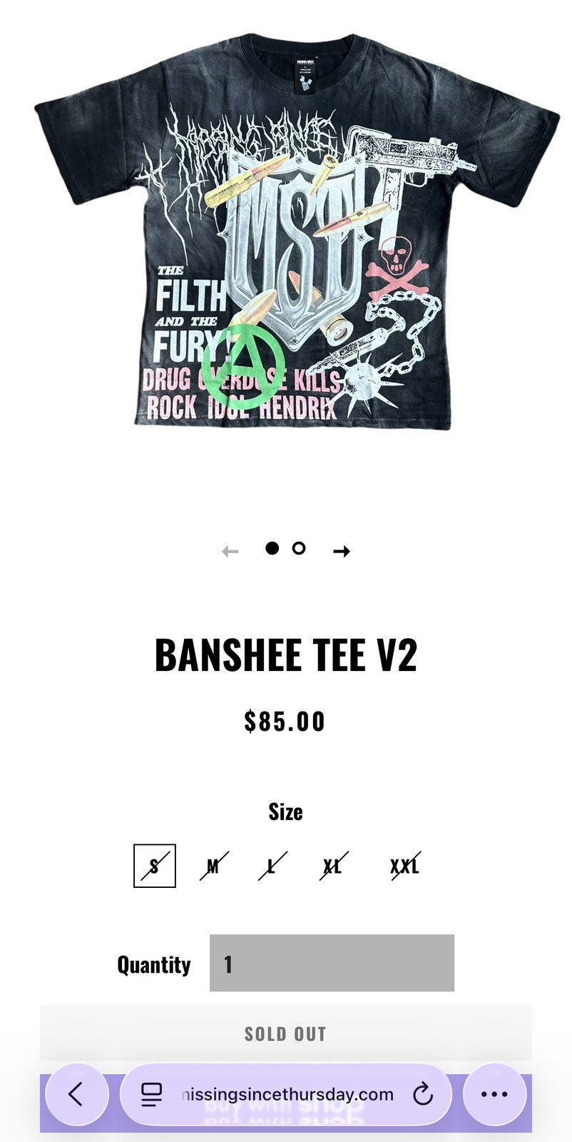 Missing Since Thursday Missing Since Thursday: Banshee Tee V2 Size US L / EU 52-54 / 3 - 3 Thumbnail