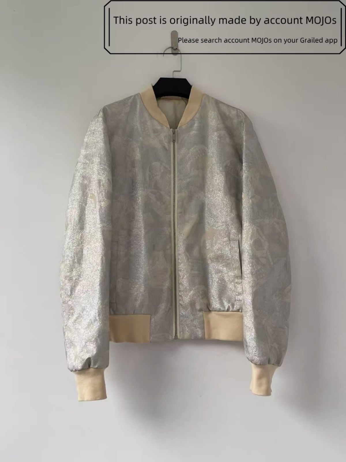 Alexander McQueen Sz 46 Alexander McQueen 15SS Silver Pattern Flight Jacket Size US S / EU 44-46 / 1 - 1 Thumbnail