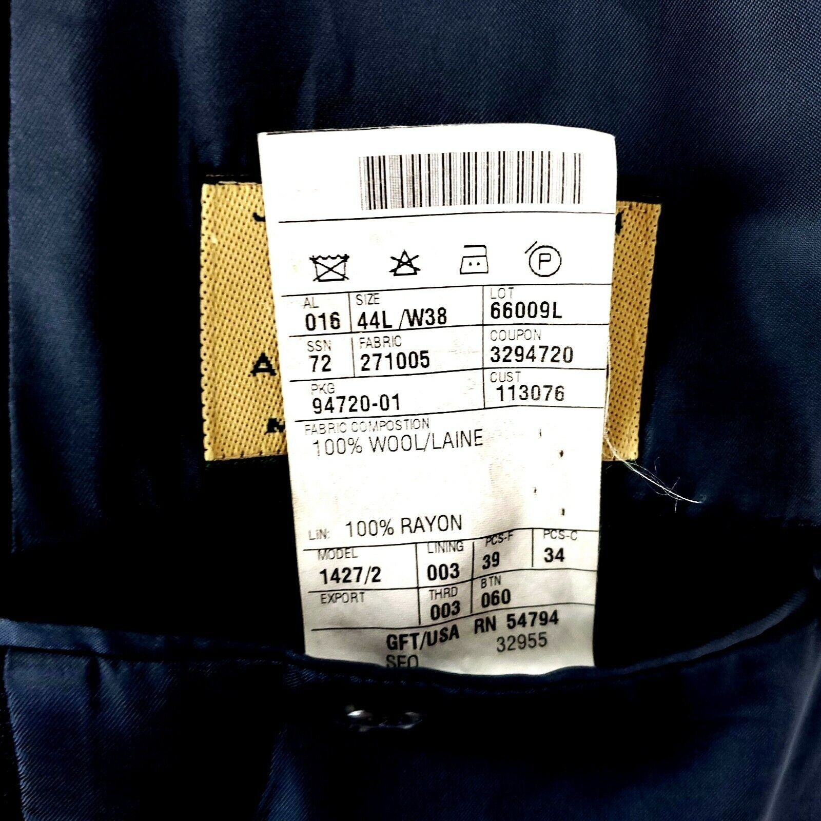 Joseph Abboud Joseph Abboud Mark Shale Wool 2 Button Blazer 44L Gray Herri Size 44L - 9 Thumbnail