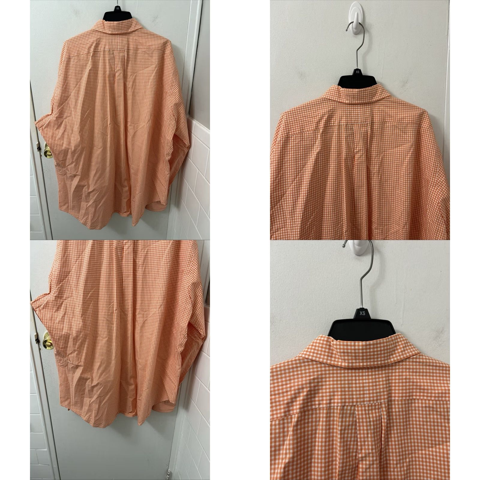 Ralph Lauren Vintage Ralph Lauren Shirt Mens XL Orange White Gingham Plaid Classic Fit L/S Button-Up Collar-Down Embroidered Polo Pony Casual Business Size US XL / EU 56 / 4 - 8 Thumbnail