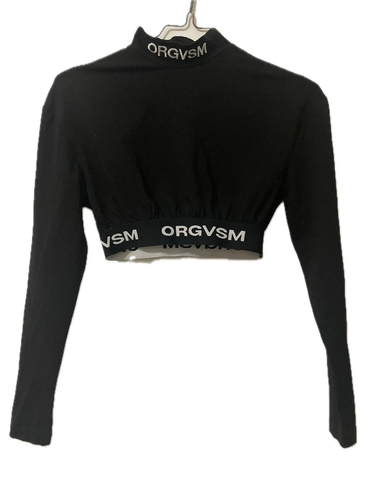 ORGVSM ORGVSM black long sleeve t shirt cropped turtleneck mockneck Size S / US 4 / IT 40 - 4 Thumbnail