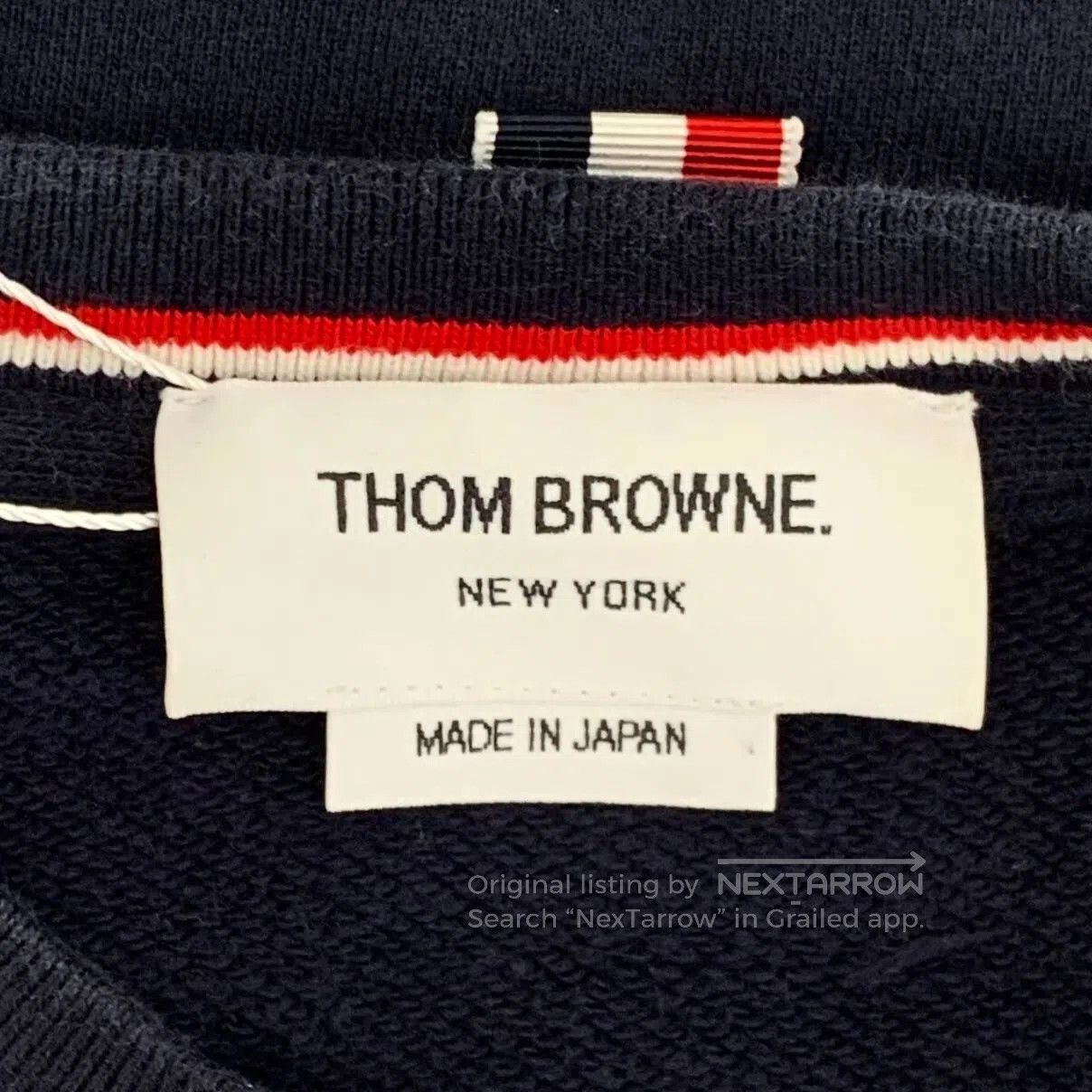 Thom Browne Thom Browne Navy classic four-stripe cotton crew neck long Size US XS / EU 42 / 0 - 5 Thumbnail