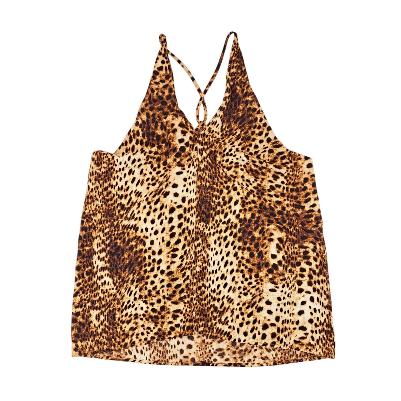 Worthington Worthington Cheetah Print Sleeveless Women Top Crisscross Size M / US 6-8 / IT 42-44 - 1 Thumbnail