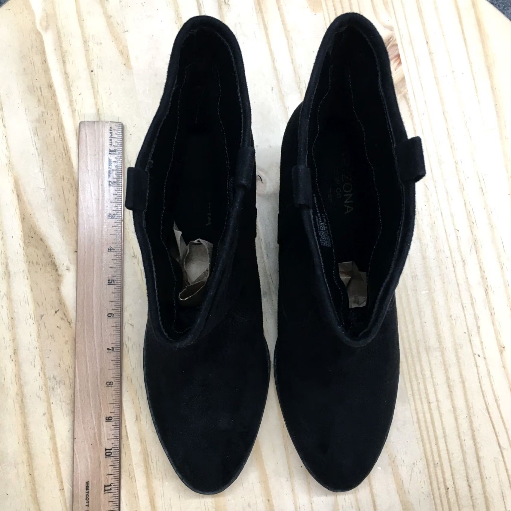 Vintage Arizona Boots Womens 10 M Garber Ankle Bootie Black Pull On Casual Block Heels Shoes Size US 10 / IT 40 - 6 Thumbnail