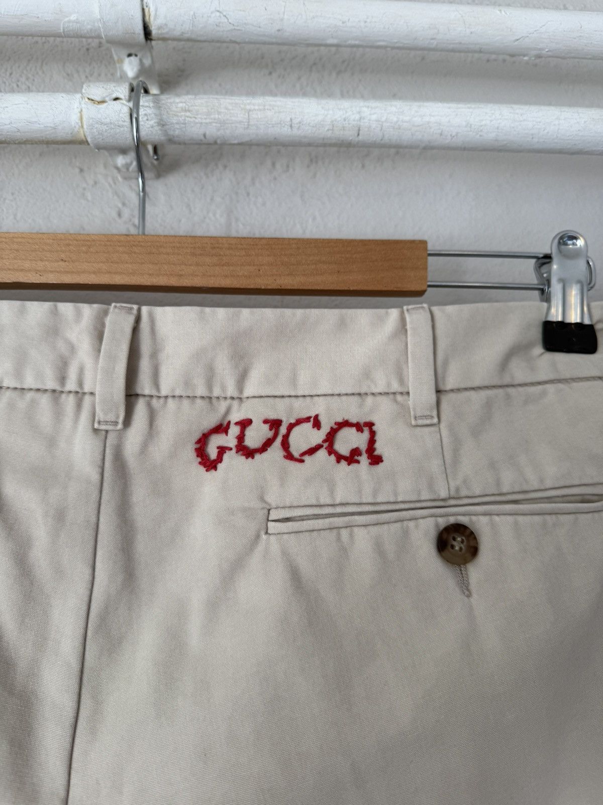 Gucci Embroidered Back Chinos in Beige Twill Size US 32 / EU 48 - 6 Thumbnail