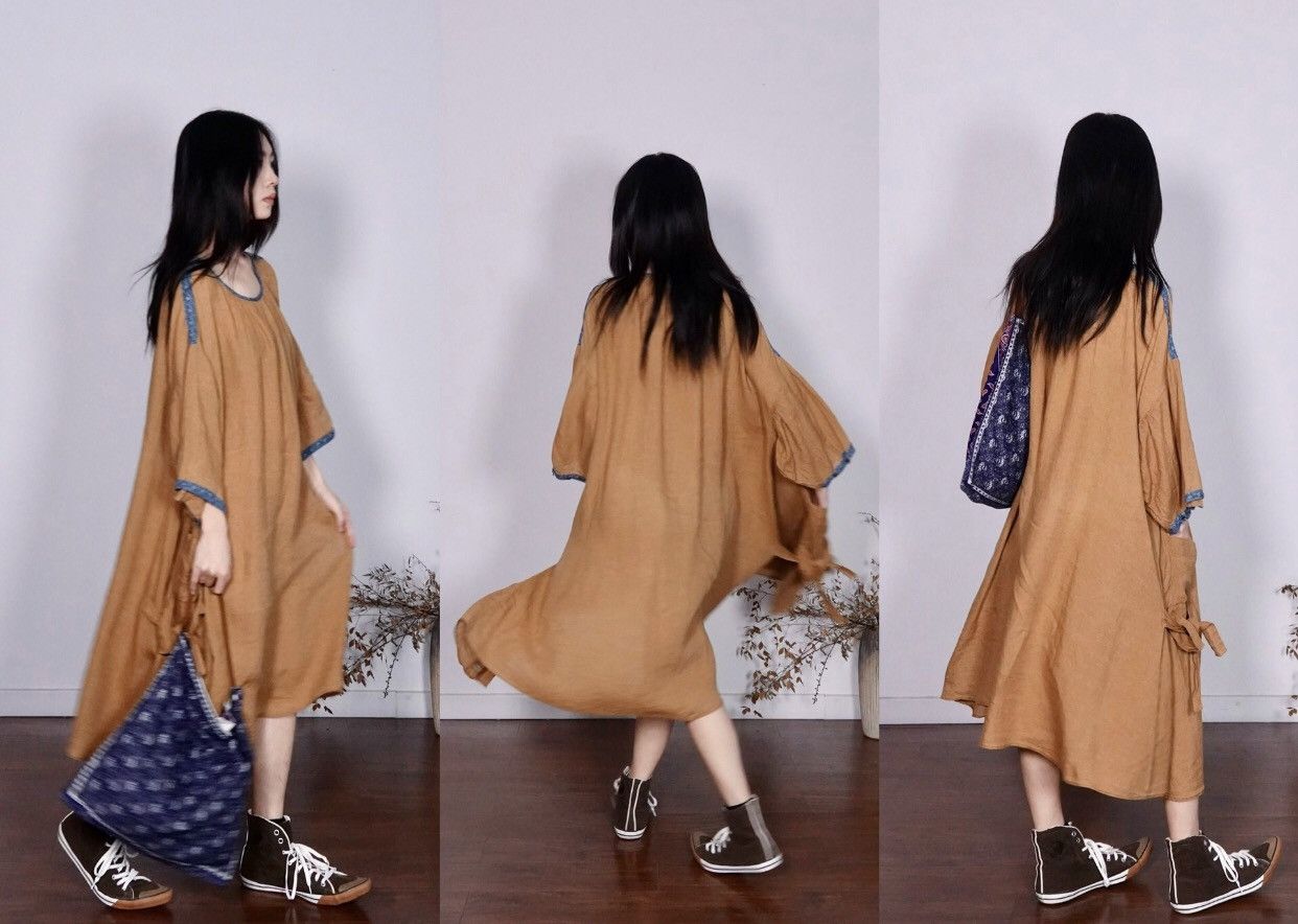 Kapital KAPITAL Hirata Kazuhiro floral blue border hemp skirt Size XS / US 0-2 / IT 36-38 - 4 Thumbnail