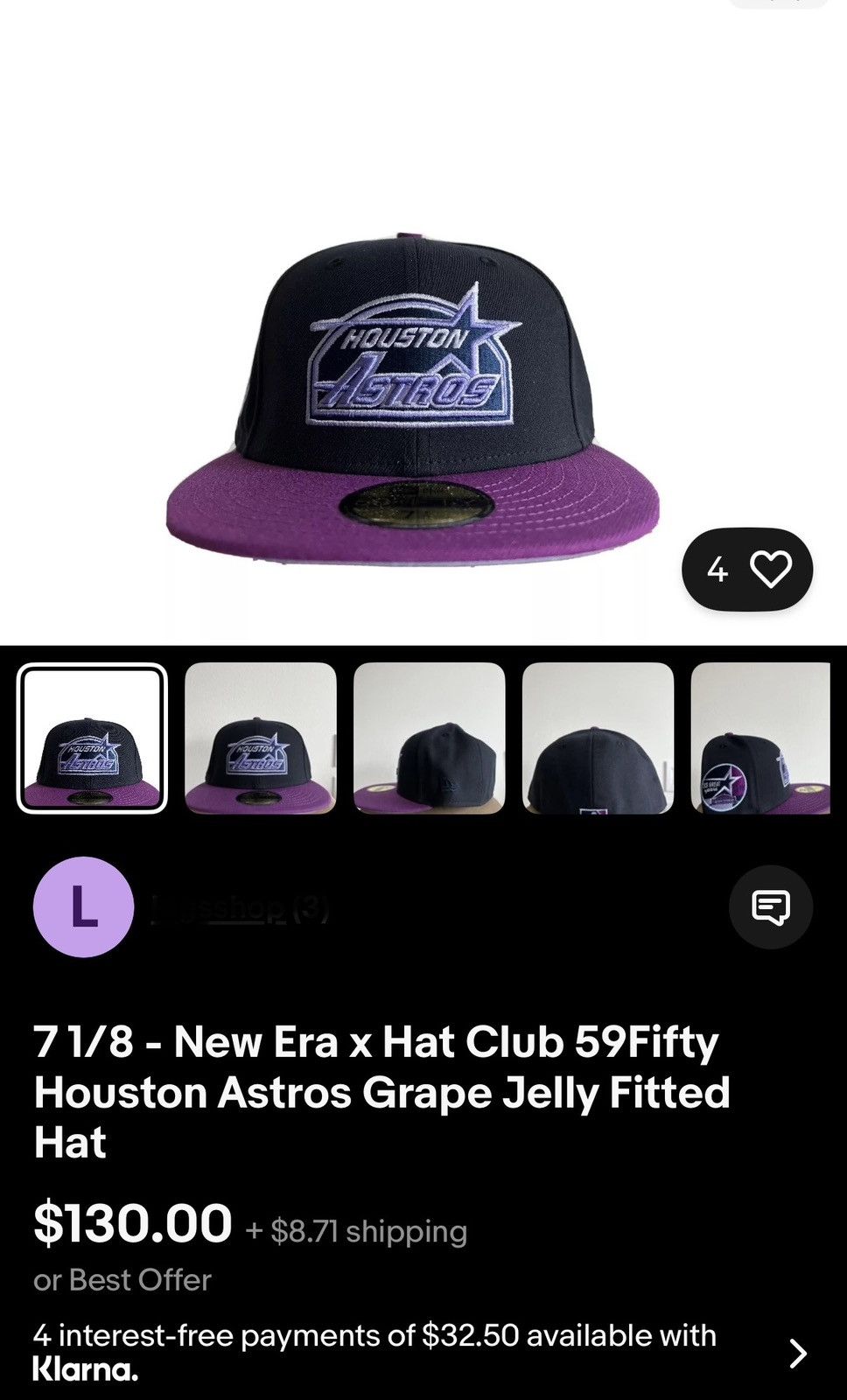 Hat Club × MyFitteds × New Era Hat Club Exclusive Grape Jelly Astros 7 5/8 Size ONE SIZE - 6 Thumbnail