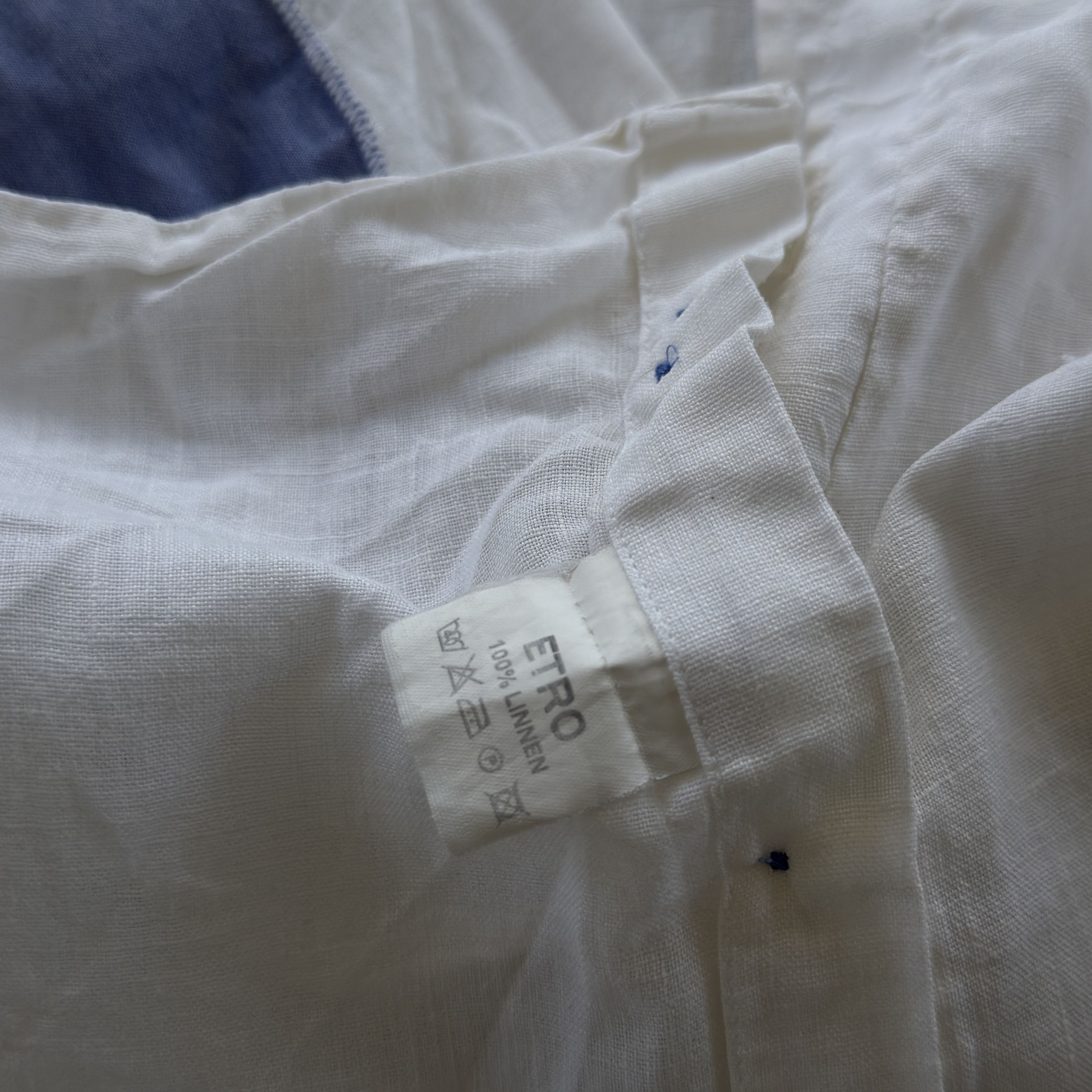 Etro Etro White Linen Shirt Made In Italy Luxury Summer Top 44 Size US L / EU 52-54 / 3 - 9 Thumbnail