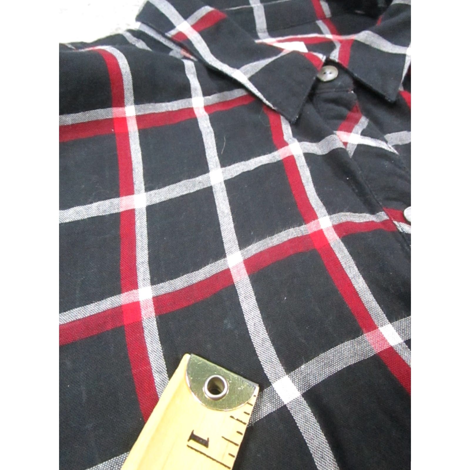 J. Jill J. Jill Shirt Womens XL Red Cotton Button-Up Tunic Plaid Long Sleeve Collared Button-Up Colorful 70s or 80s theme not applicable Mens Womens Girls Size XL / US 12-14 / IT 48-50 - 5 Thumbnail