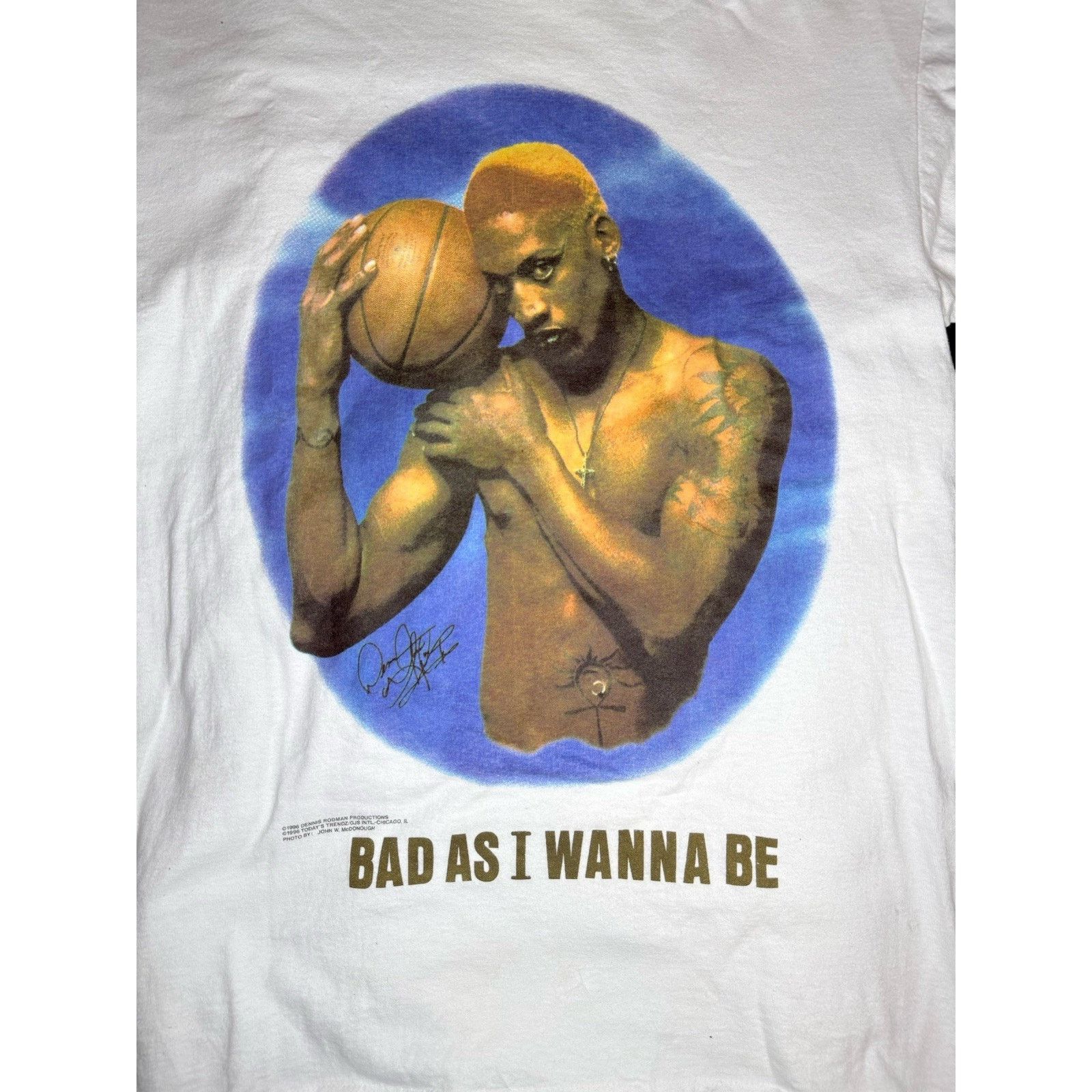 Mtv Dennis Rodman T Shirt White 1996 NBA Size Medium Delta Tag Size US M / EU 48-50 / 2 - 1 Thumbnail