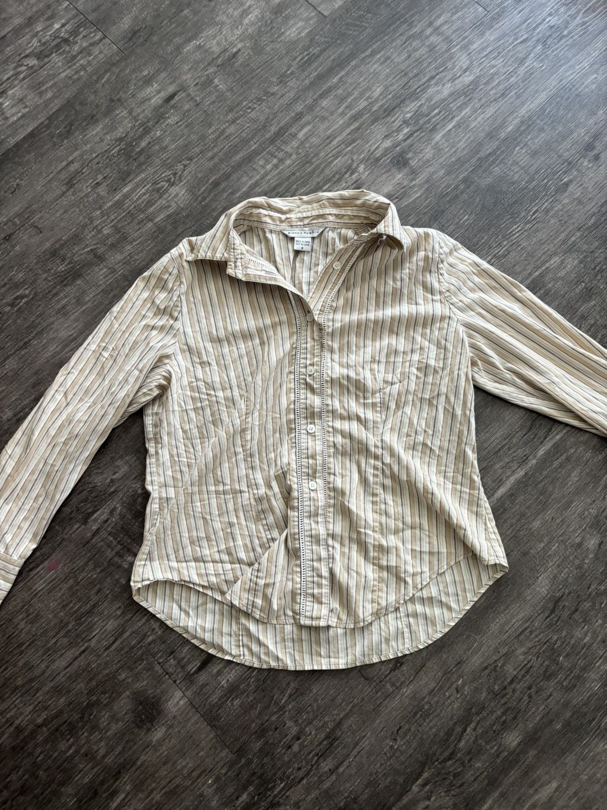 Vintage Beige Long Sleeve Button-Up Size US XS / EU 42 / 0 - 1 Thumbnail