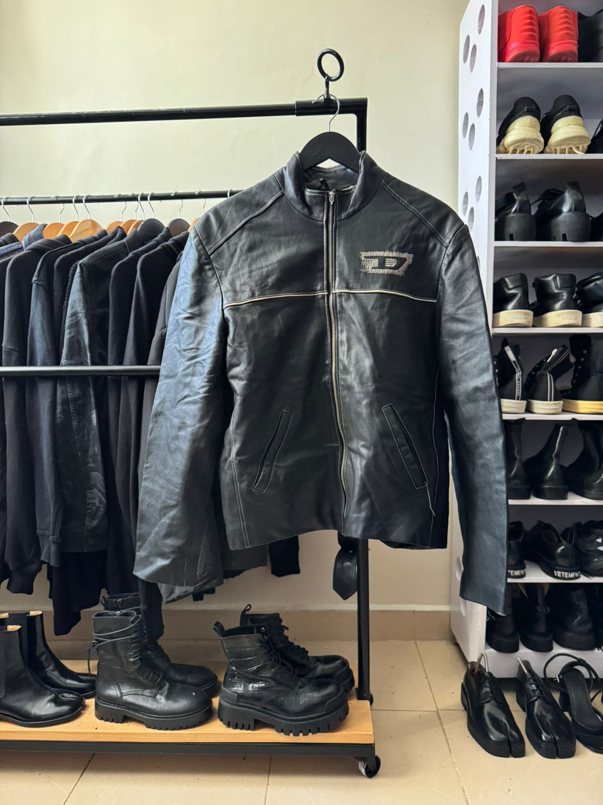 Diesel Diesel big logo leather jacket Size US M / EU 48-50 / 2 - 6 Thumbnail