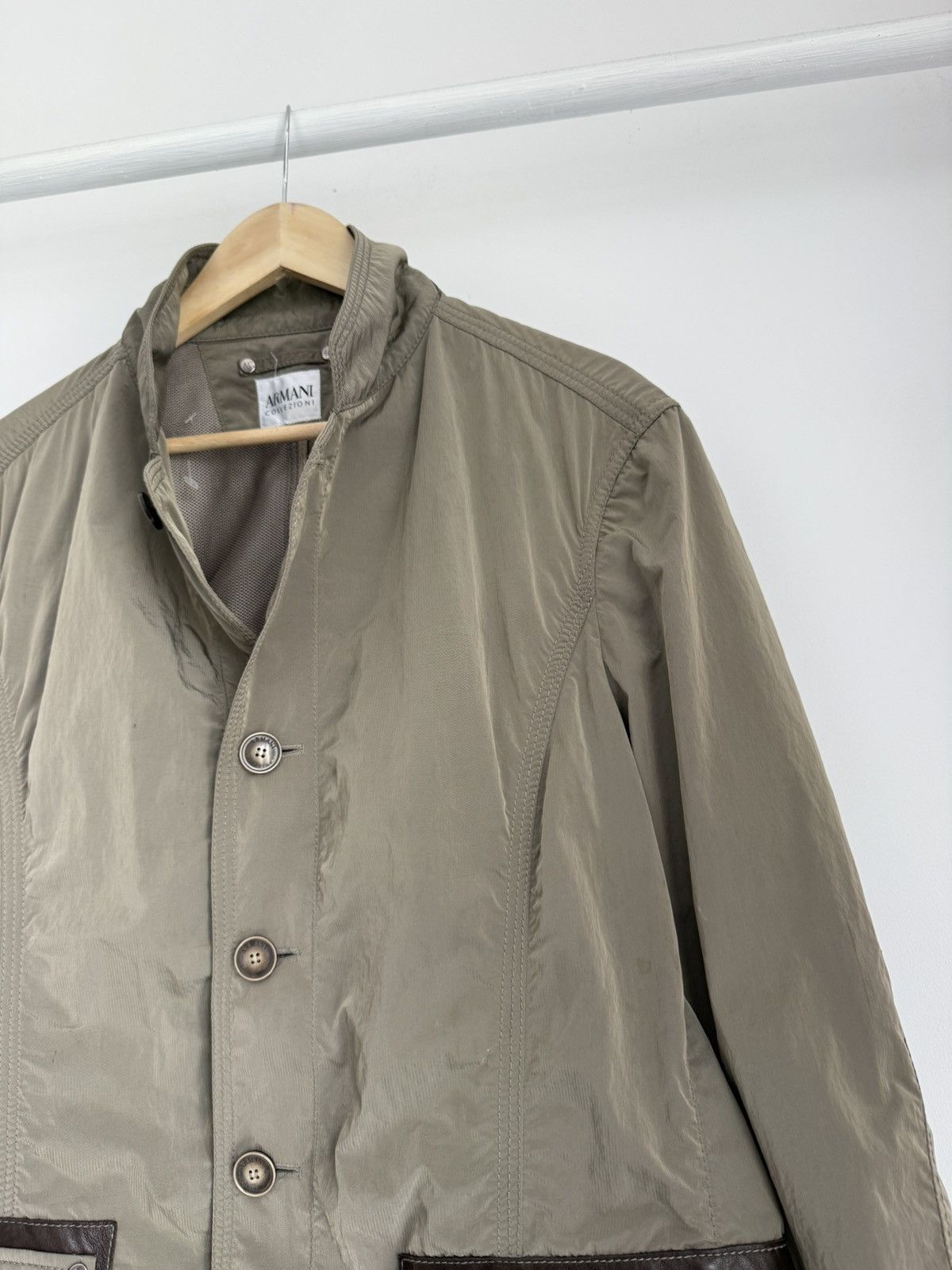 Giorgio Armani Vintage Giorgio Armani Collezioni Nylon Blazer Jacket Size US L / EU 52-54 / 3 - 7 Thumbnail