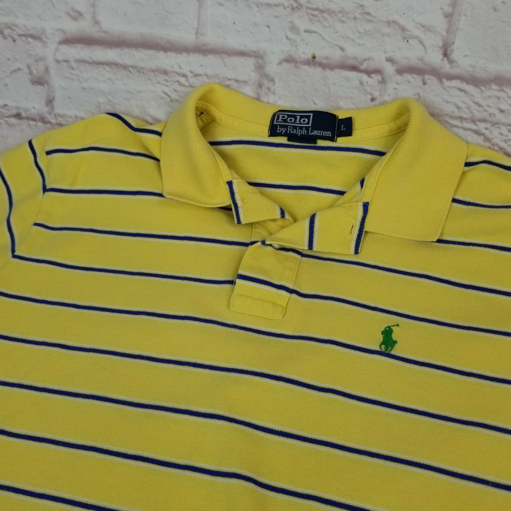 Ralph Lauren Ralph Lauren Polo Golf Shirt Mens Large Striped 100% Cotton VTG Yellow Polo by Ralph Lauren Golf Size US L / EU 52-54 / 3 - 6 Thumbnail
