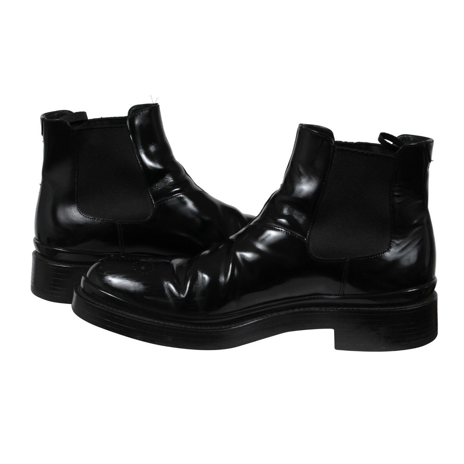 Prada Oxford Ankle Boots Medallion Black - 02166 Size US 9.5 / EU 42-43 - 9 Thumbnail