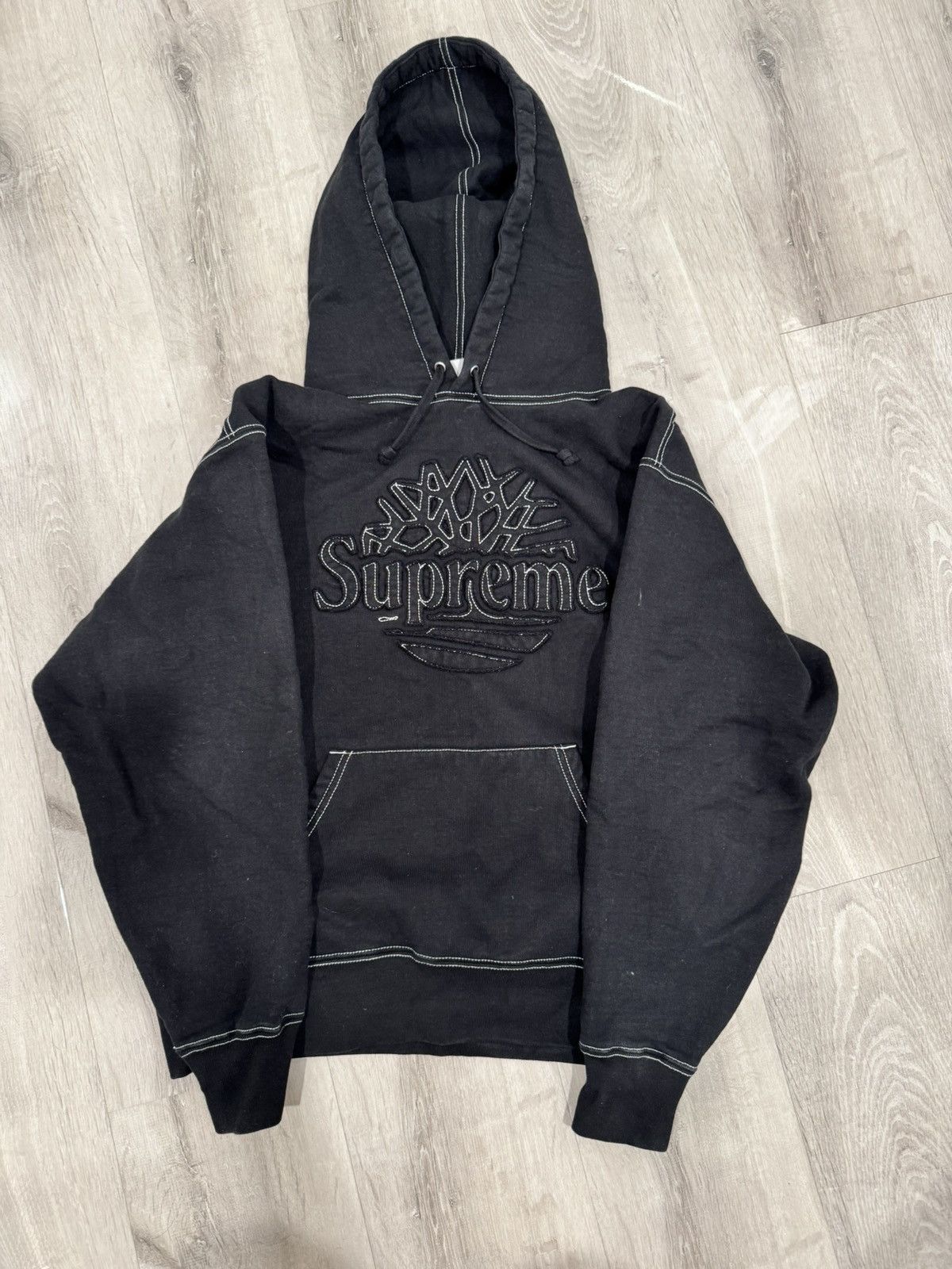 Supreme x Timberland Logo Crewneck Sweatshirt Black MEDIUM
