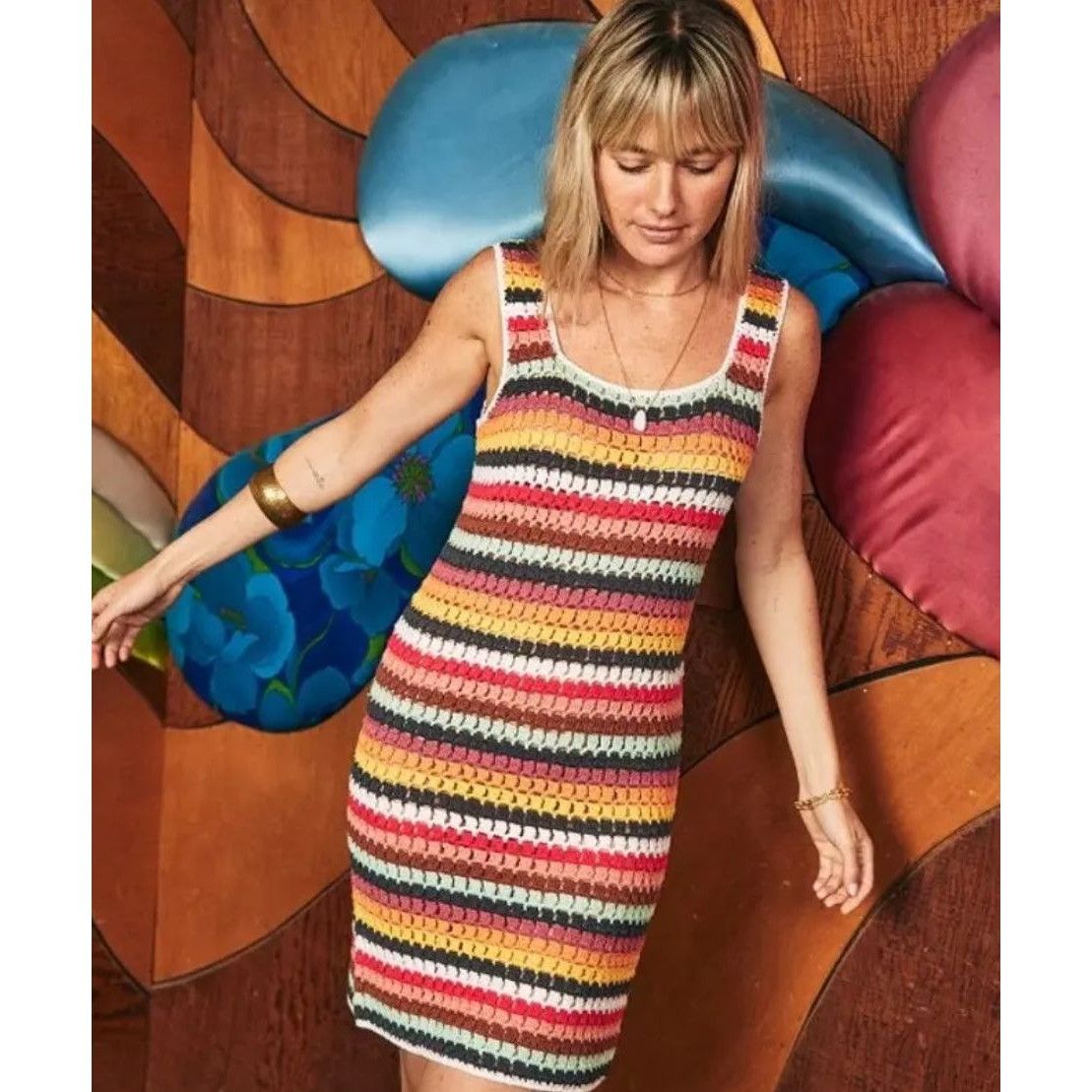 Marine Layer NWT Marine Layer Fiona Crochet Dress Multi Stripe M Hard to Size M / US 6-8 / IT 42-44 - 1 Thumbnail