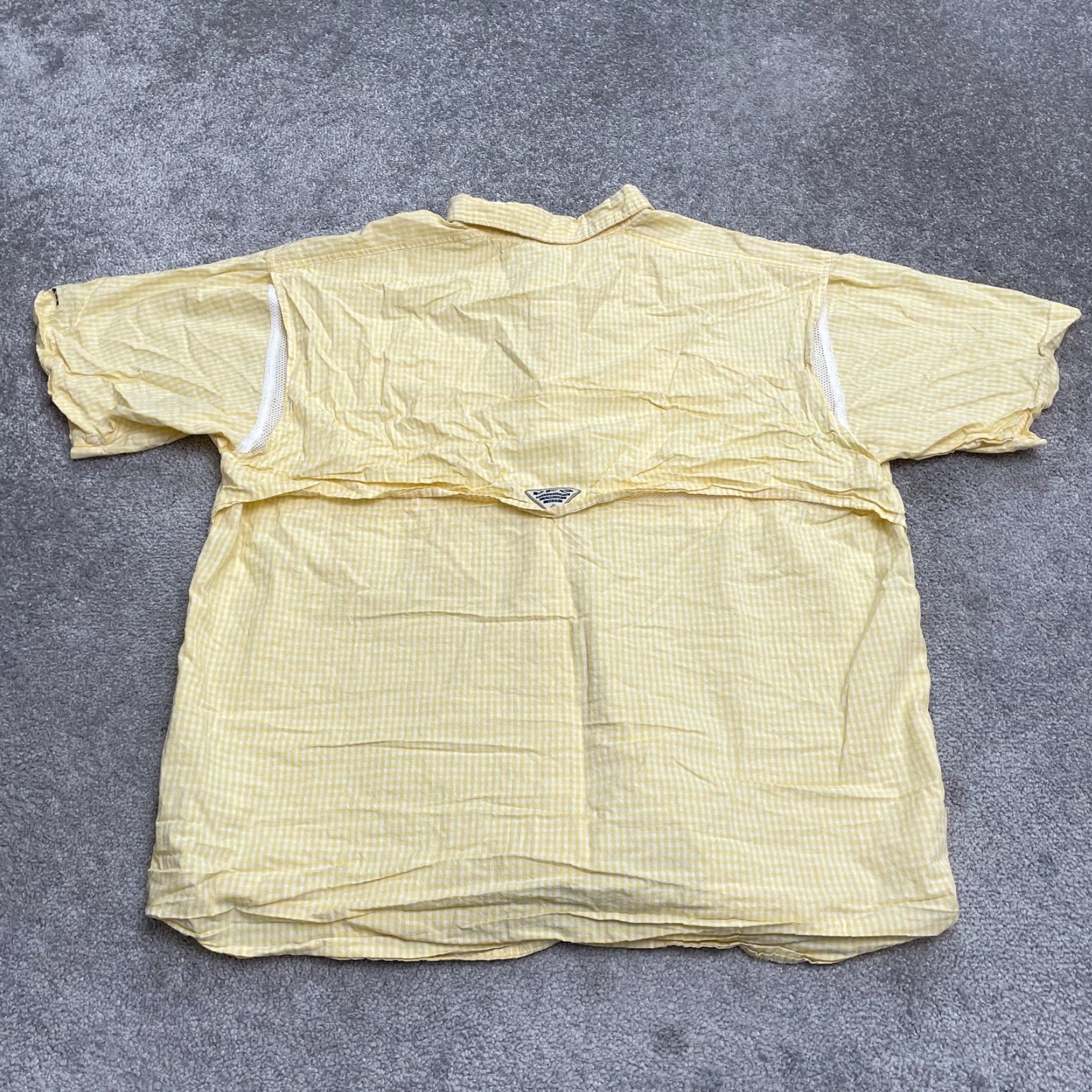 Vintage Columbia Bonehead Shirt Mens Large PFG Omni-Shade Check Yellow White Casual, Travel Size US L / EU 52-54 / 3 - 2 Thumbnail