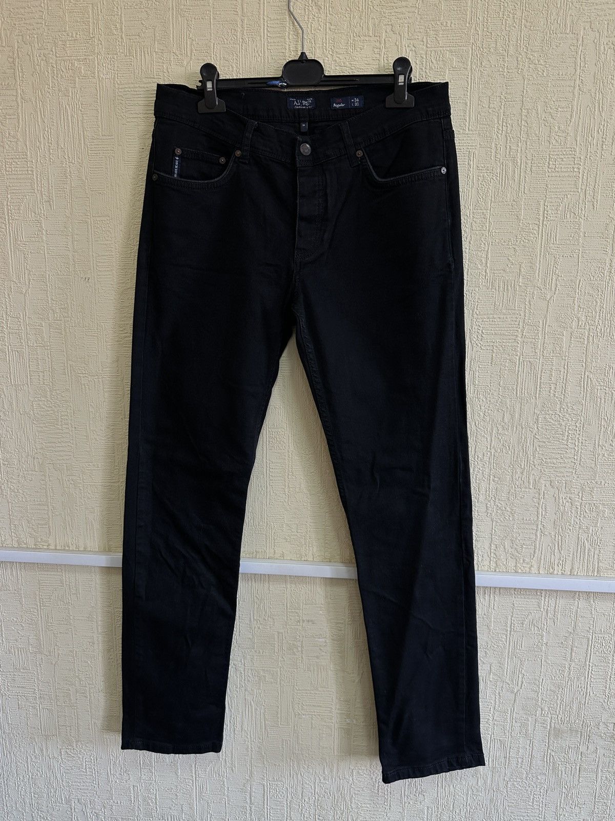 Armani Armani Jeans Metal Logo Black Regular Fit Denim Size 34 Size US 34 / EU 50 - 10 Thumbnail