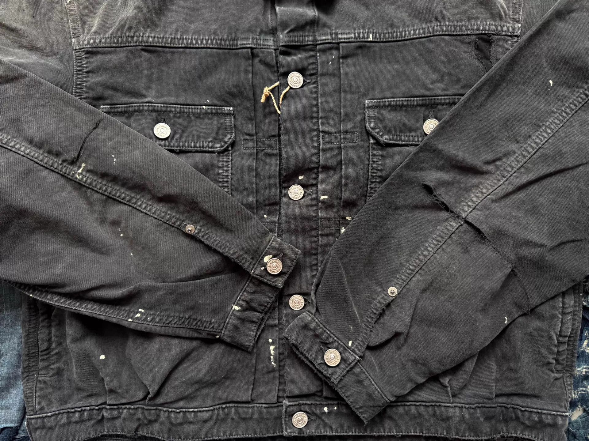 Visvim VISVIM 26SS ICT 101X G.CORDS CRASH BLK Wash Ink Splat Cut JKT Size US XL / EU 56 / 4 - 6 Thumbnail