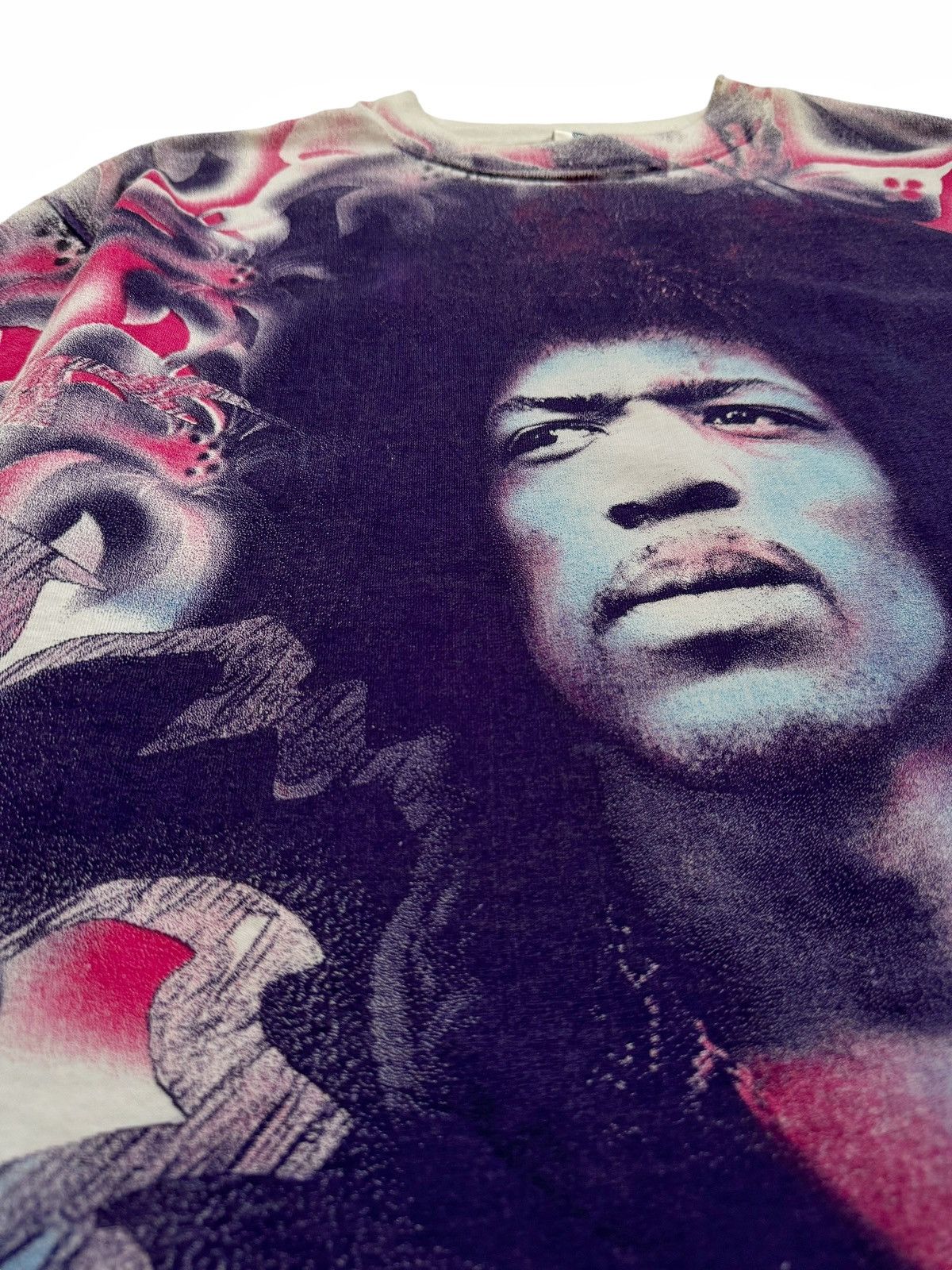 Vintage 1980’s Jimi Hendrix Allover Tiedye Print Shirt Size US L / EU 52-54 / 3 - 3 Thumbnail