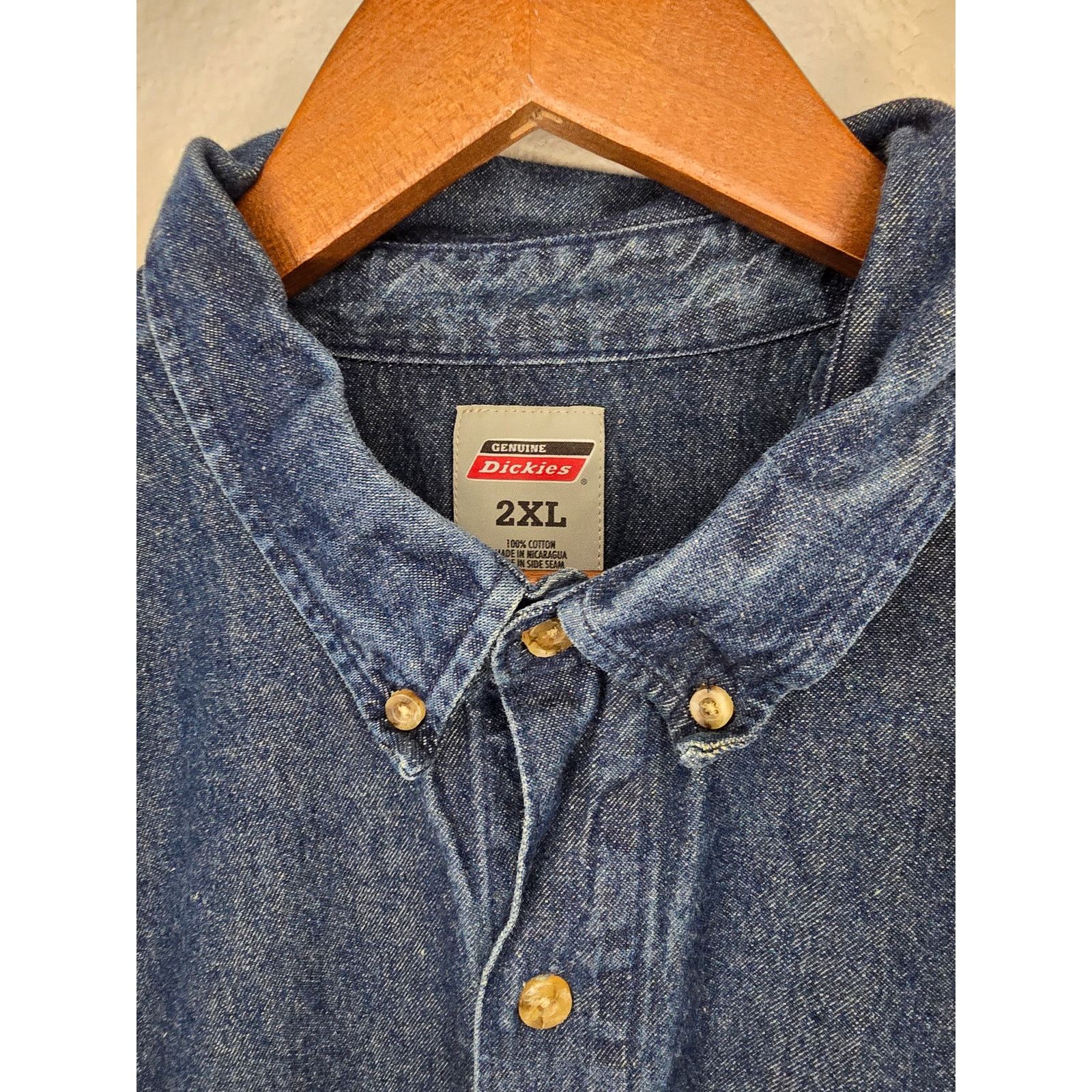 Dickies Dickies Button Up Denim Long Sleeve Blue XXL Workwear Shirt Size US L / EU 52-54 / 3 - 7 Thumbnail