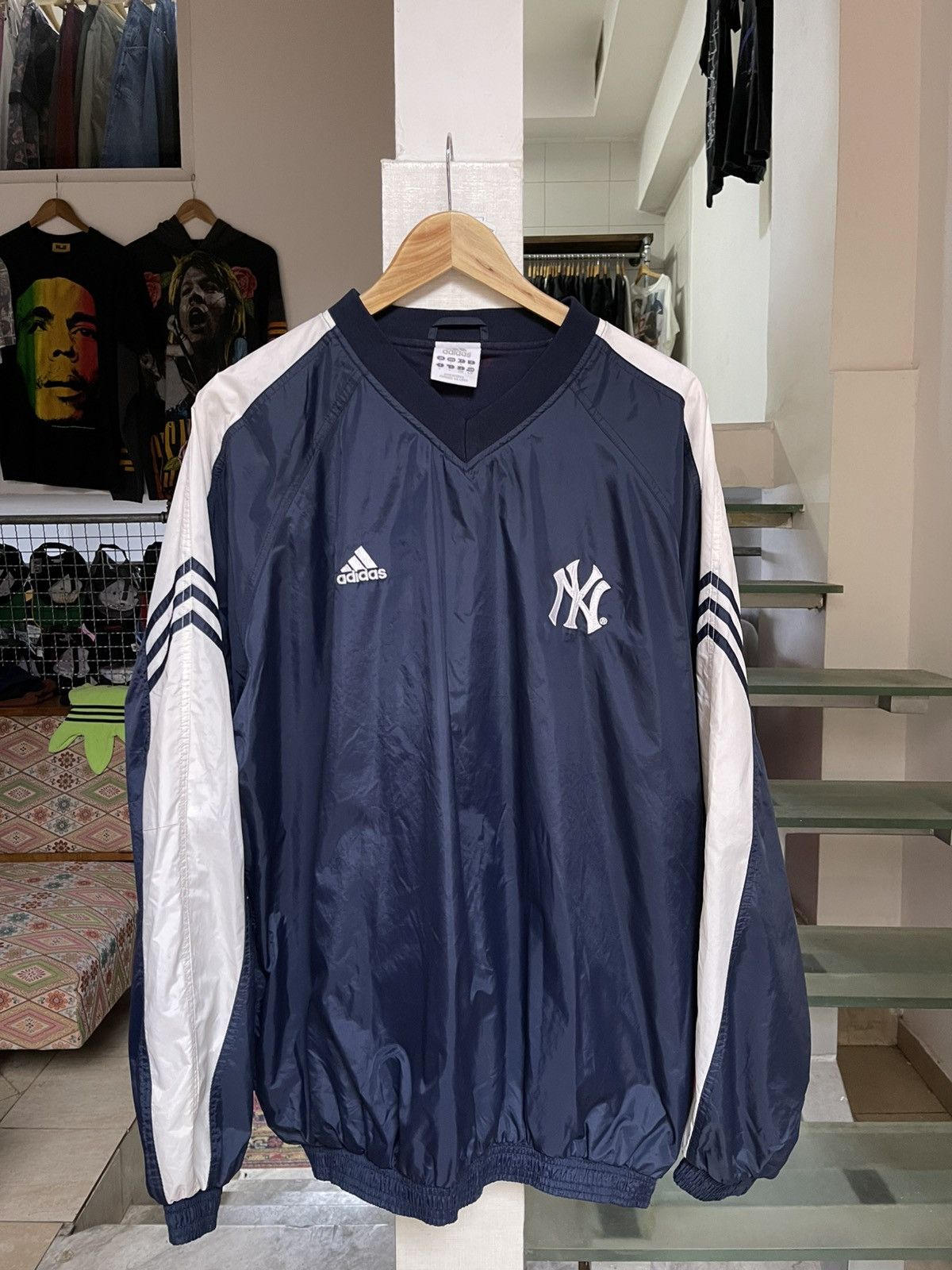 Adidas × Vintage Vintage Adidas Yankees Windbreaker Size US L / EU 52-54 / 3 - 1 Thumbnail